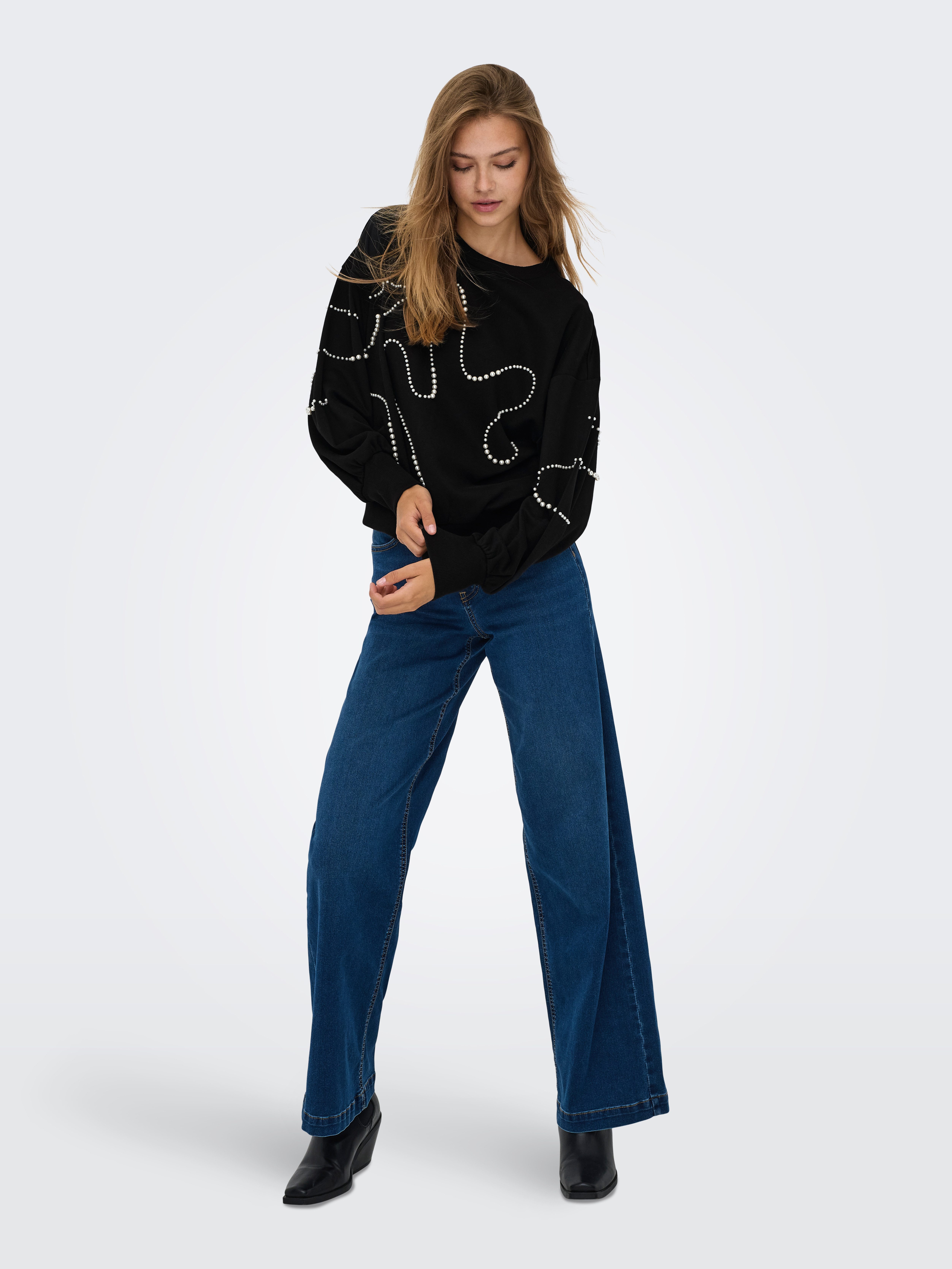 ONLY Sweatshirt ONLBROOK L/S PEARL DETAIL CS SWT