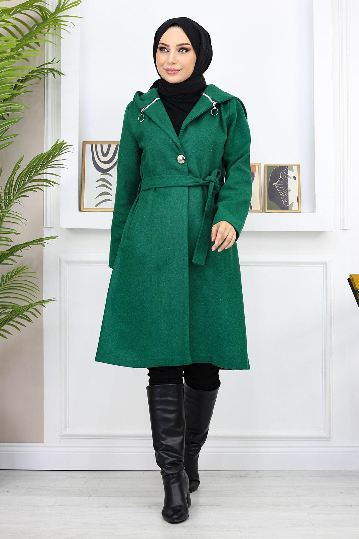 MODAMİHRAM Strickjacke Kapuzenwollmantel günstig online kaufen