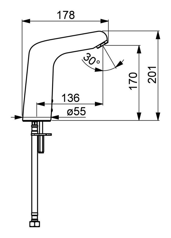 Thumbnail - HANSA Waschtischarmatur Hansamedipro XL Elektronik-Batterie hoher Auslauf Netzbetrieb 9 V oder 12 V
