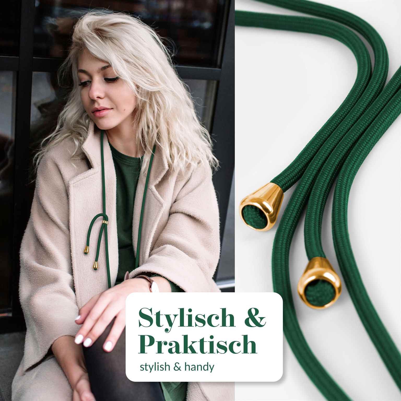 moex Handykette für Asus Zenfone 12 Ultra Handyband ohne Hülle Unleash Grün 6,78 Zoll, Umhängeband mit Karabiner Handy Kette zum Umhängen Band abnehmbar