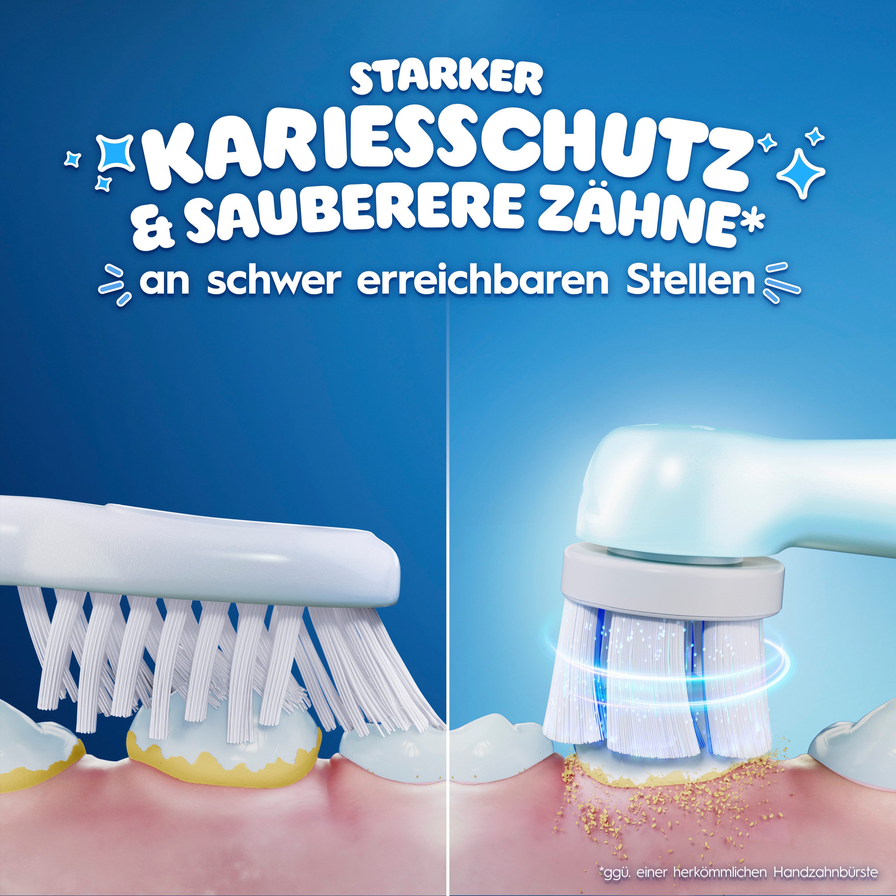 Oral-B Aufsteckbürsten iO Kids 6+ Disney Stitch, Sanft zu wackeligen Zähnen & Zahnfleisch, ab 6 Jahren