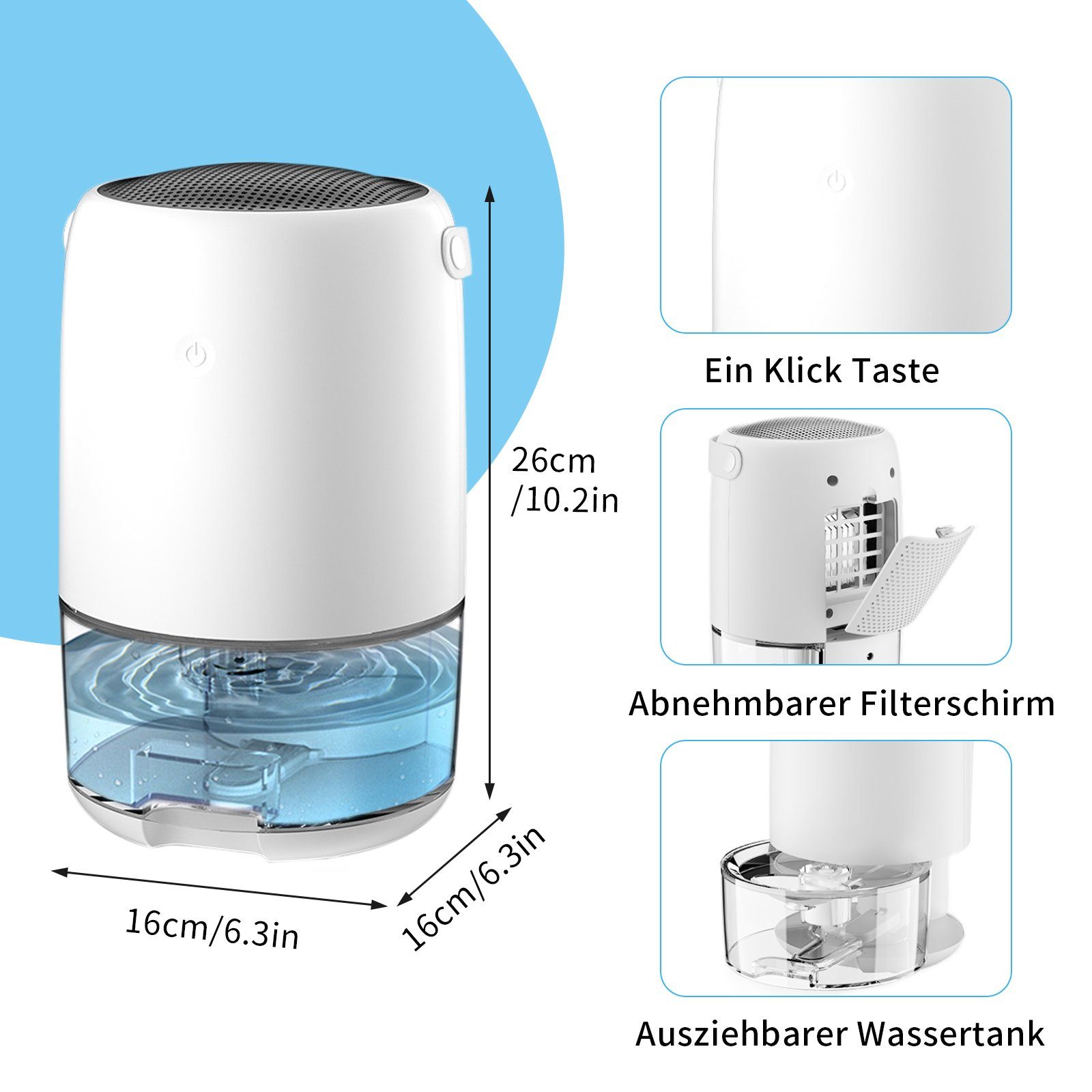 TWSOUL Luftentfeuchter Kleiner Luftentfeuchter für den günstig online kaufen