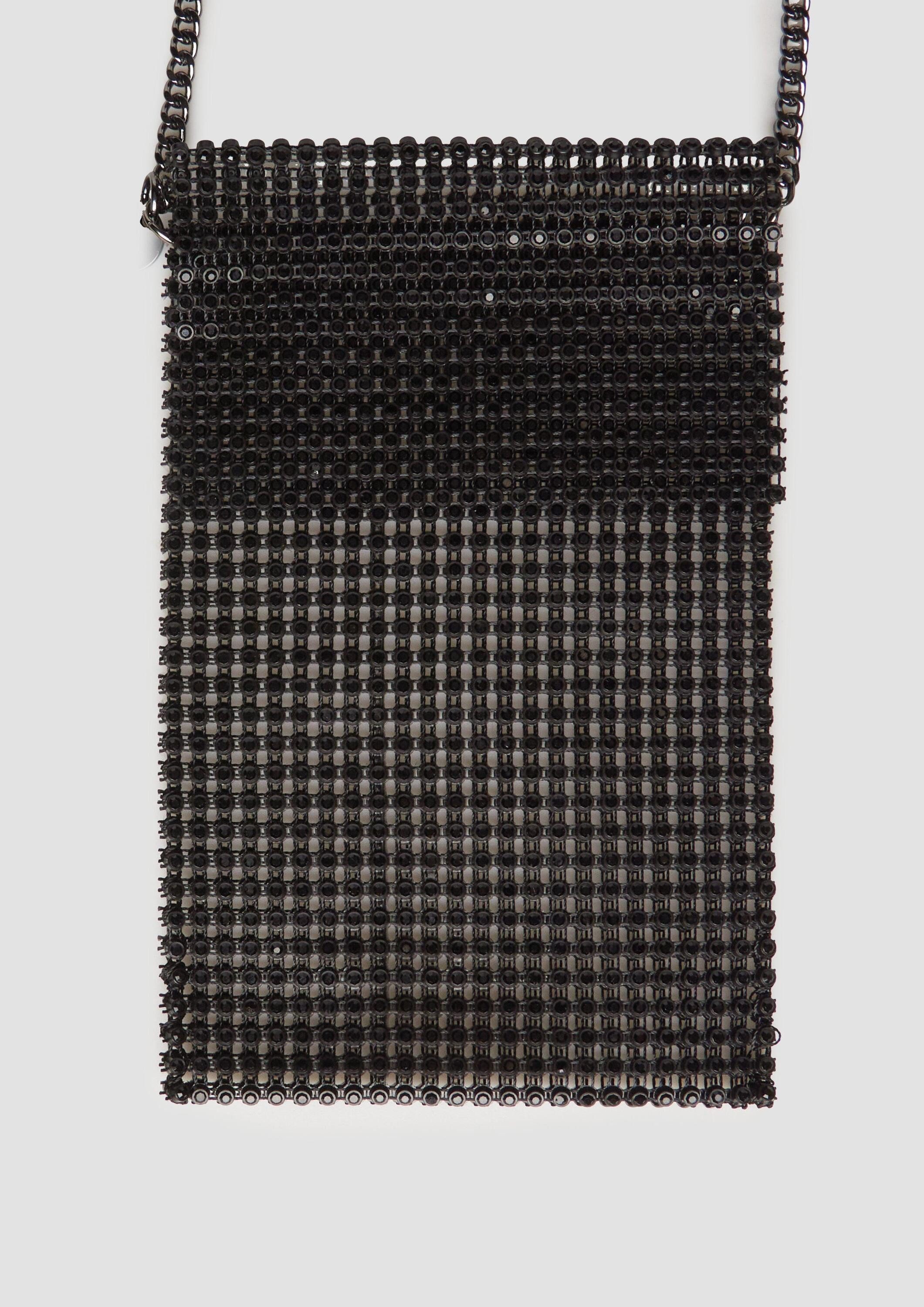 s.Oliver Handytasche Tasche, Handytasche mit Besatz aus Glassteinen und Schulterkette