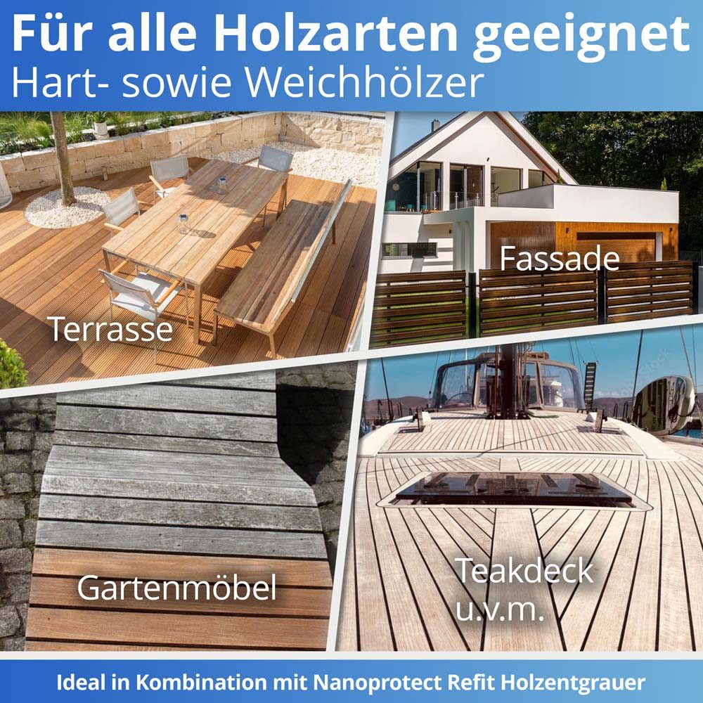 Nanoprotect Holzöl UV-Protect Platin (hellgrau)