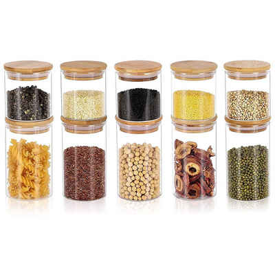 7Magic Vorratsglas, Borosilikatglas, (10-tlg), 250ml+700ml Vorratsdosen für Getreide