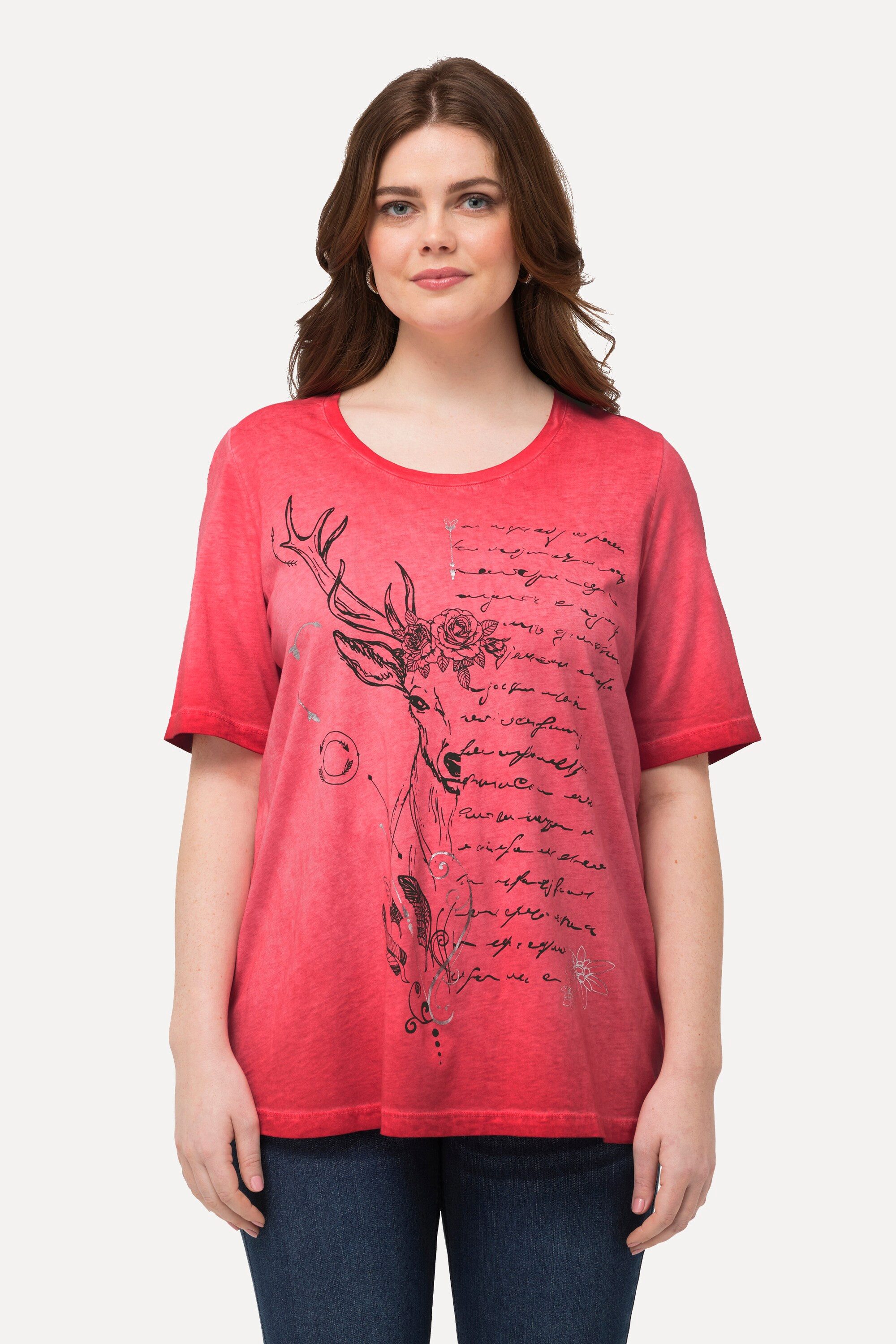 T-Shirt T-Shirt Hirsch Classic Rundhals Halbarm