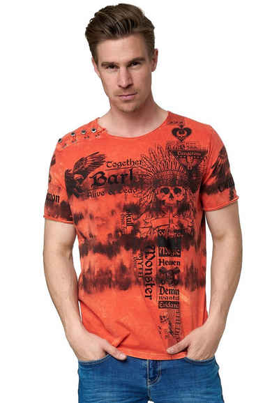 Rusty Neal T-Shirt in lässiger Batik-Optik