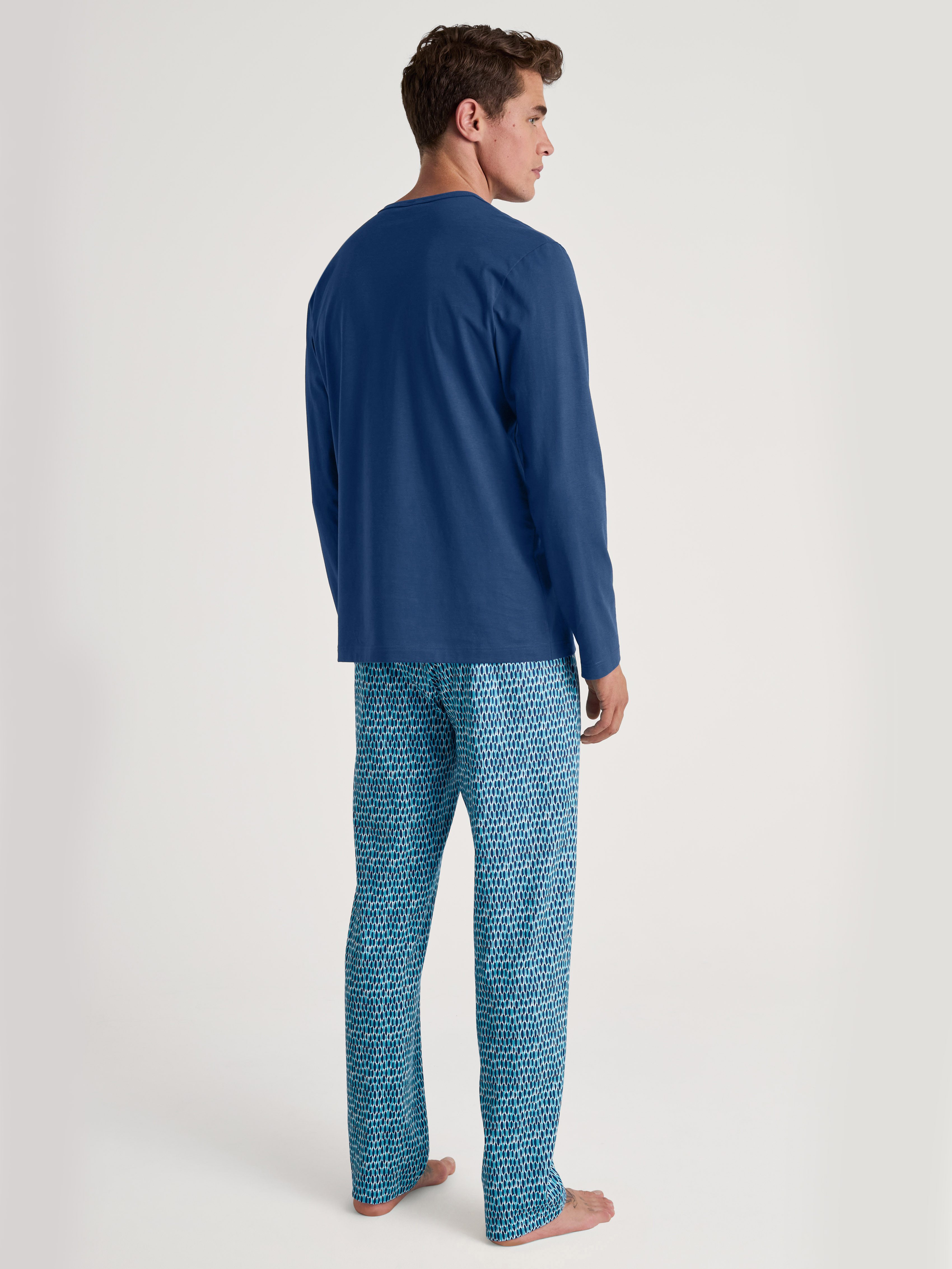CALIDA Schlafanzug Relax Imprint 1 (2 tlg) Langarm-Shirt & Hose mit geradem Bein