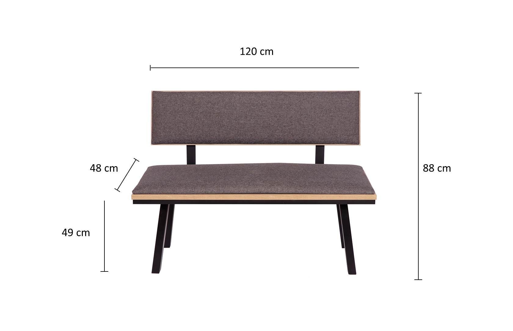 Holz, Set Elegante' Füße 120cm, 3-tlg. Tisch kundler Massiv home Essgruppe 'Die Sitzbank