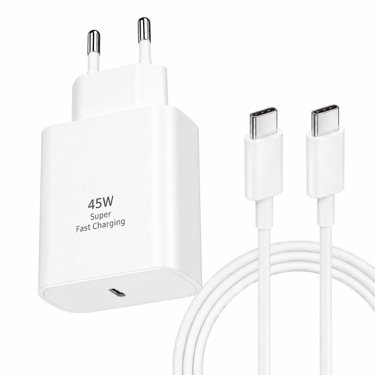 Ventarent 45W USB-C Ladeset mit Ladekabel für MacBook Air, iPad Pro & Air USB-Ladegerät (3000 mA, Set, 2-tlg., 45W USB-C Netzadapter, USB-C Ladekabel, 45W Schnellladen, USB-C Ladeset, inkl. USB-C Ladekabel)