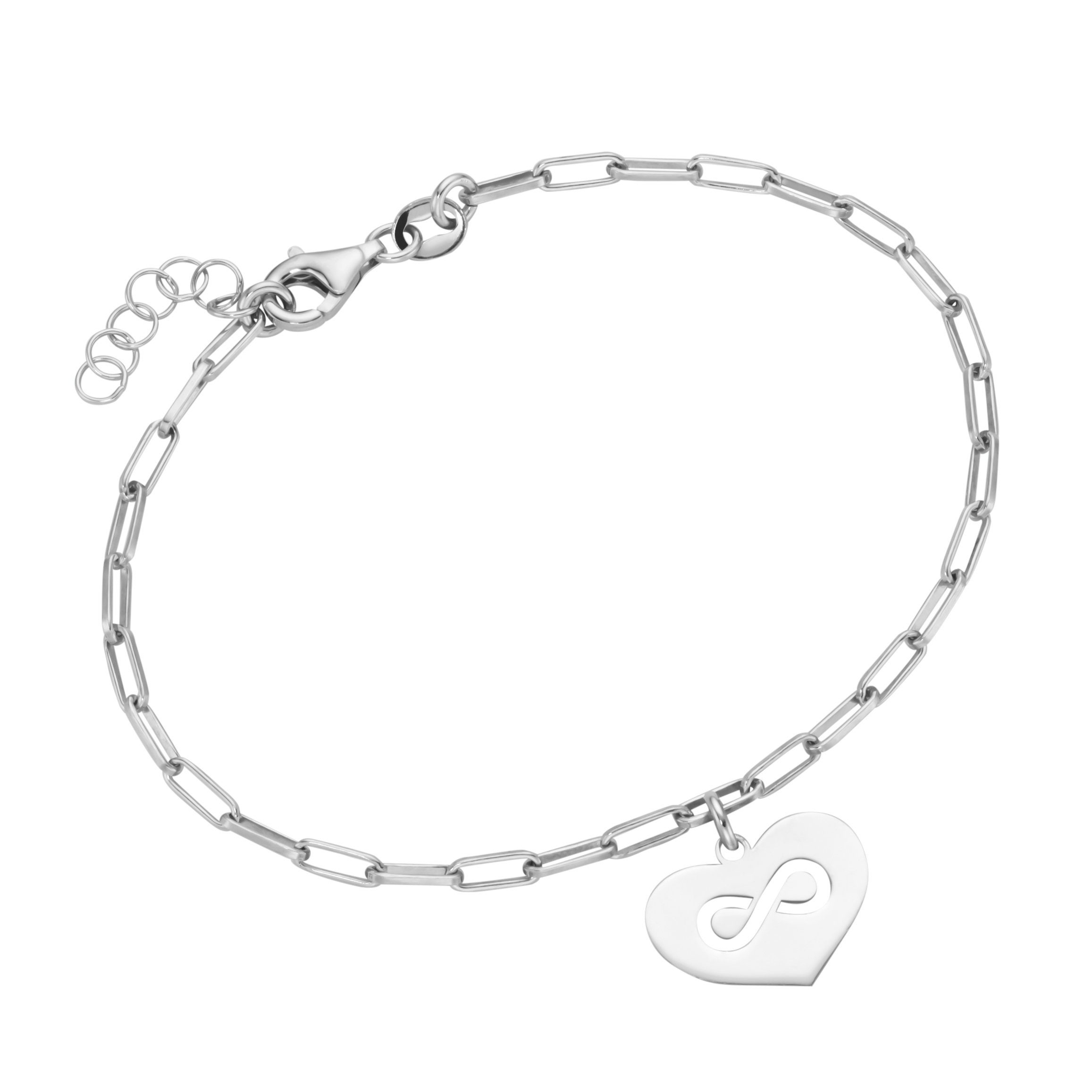 Smart Jewel Armband Anhänger mit Infinity Symbol, Herz Silber 925