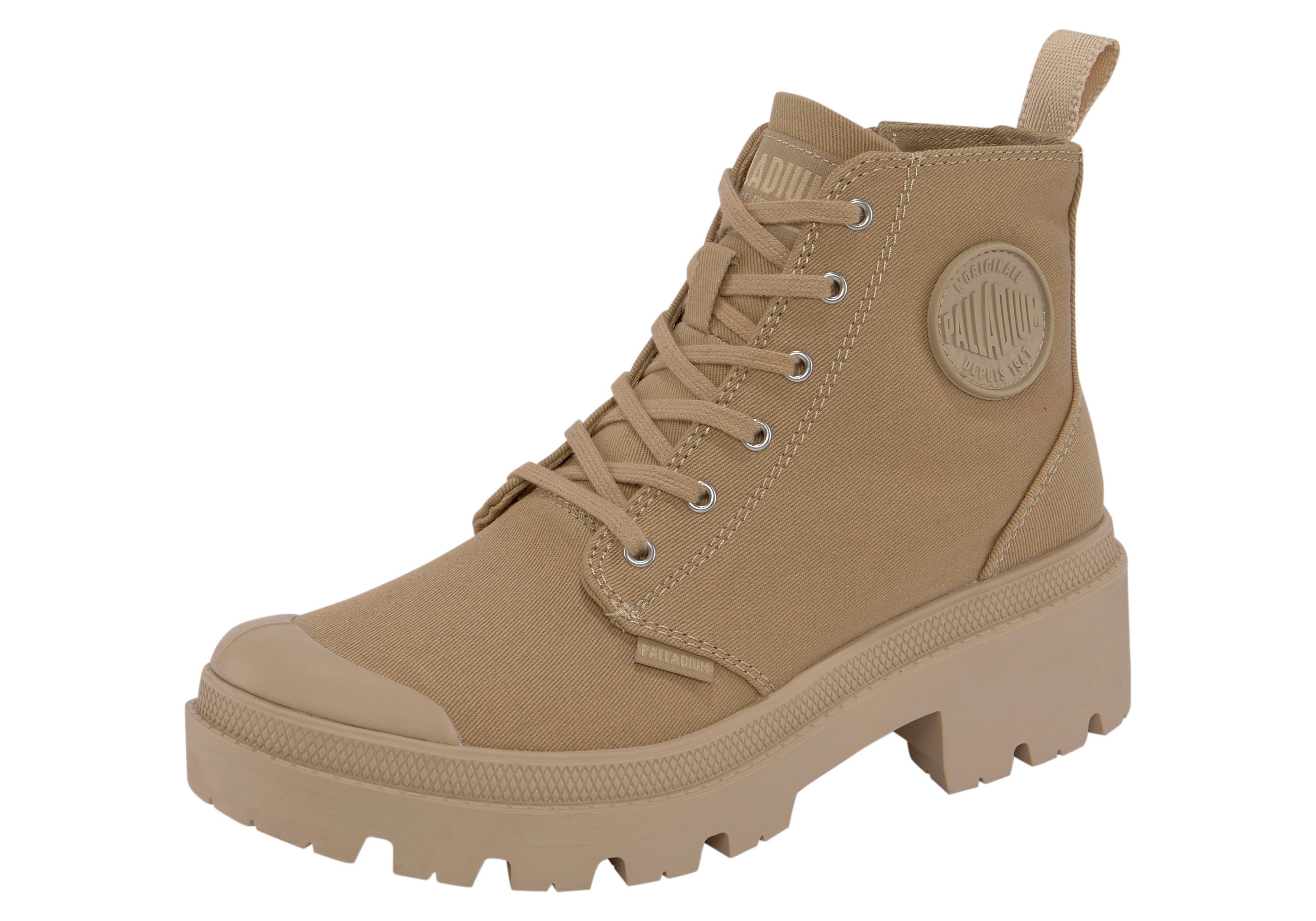 Palladium PALLABASE TWILL Schnürboots aus Textil puder | 