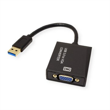 VALUE USB Display Adapter, USB 3.2 Gen 1 nach VGA Audio- & Video-Adapter USB 3 Typ A Männlich (Stecker) zu HD D-Sub 15-polig (HD-15), VGA Weiblich (Buchse), 15.0 cm