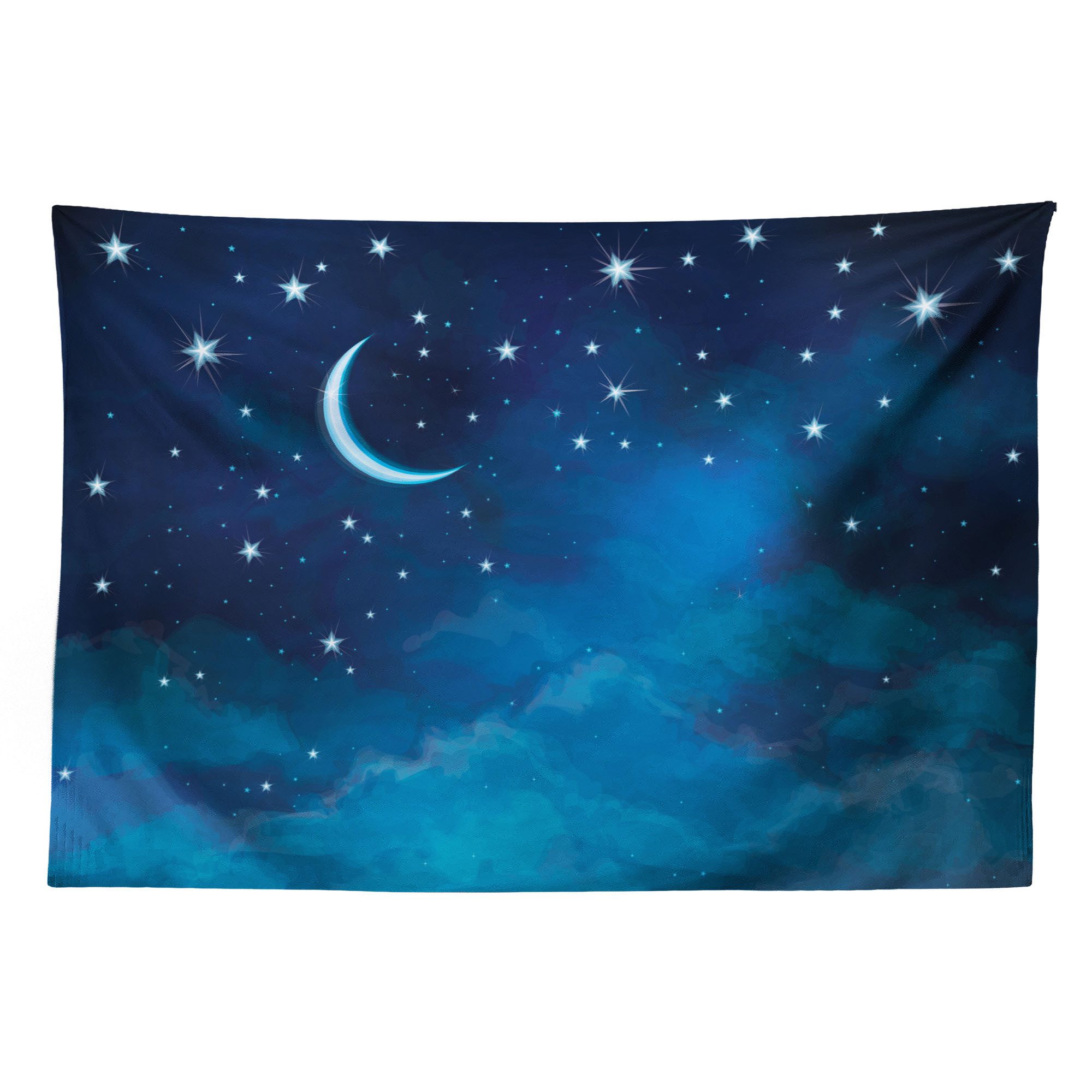 Abakuhaus Wandteppich aus Weiches Mikrofaser Stoff Für das Wohn und Schlafzimmer, rechteckig, Sterne Aquarell Nachthimmel