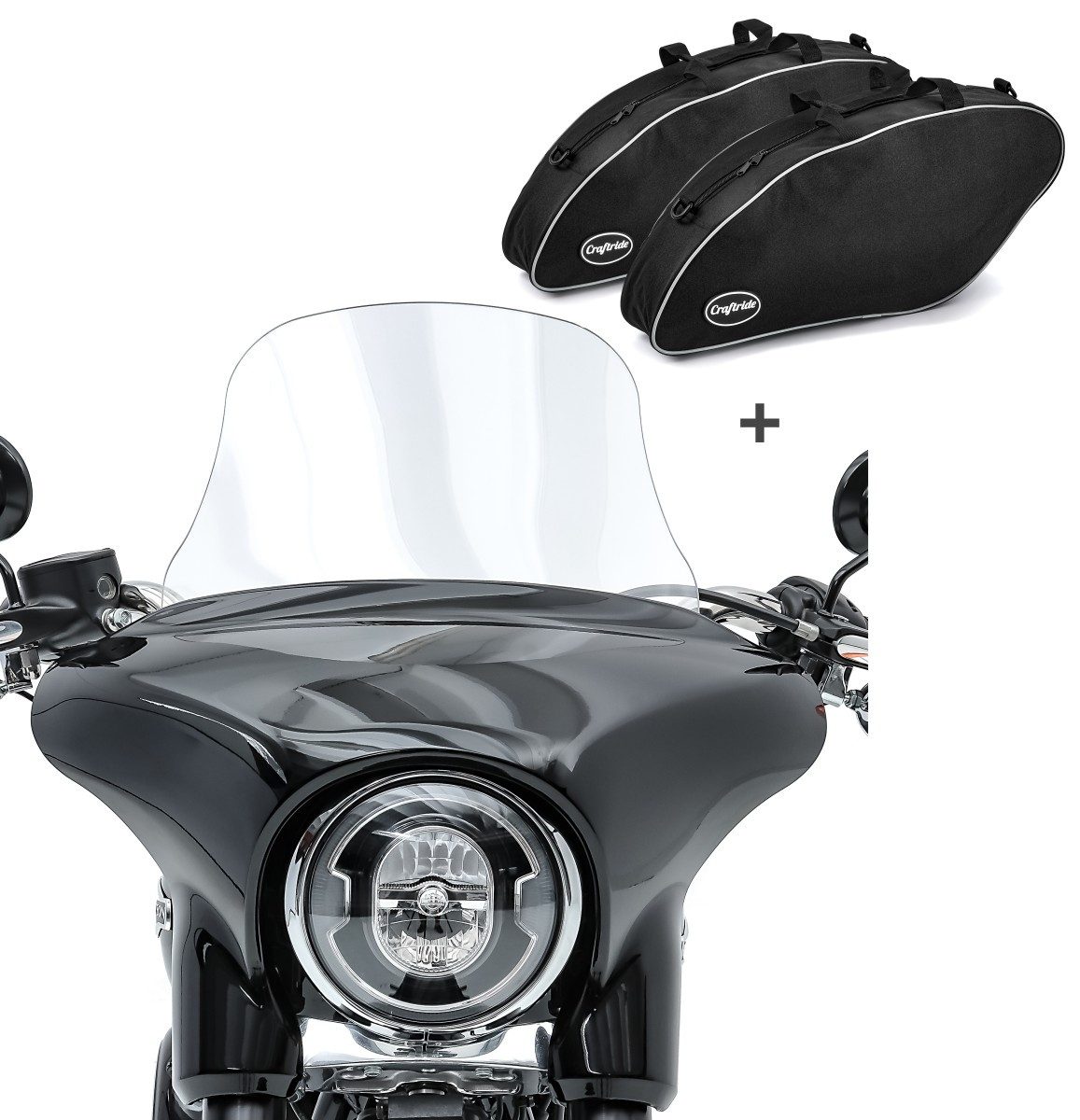 Motorradhelm-Visier Set Motorrad Windschutz L, Koffer Innentasche für Harley Davidson Spor