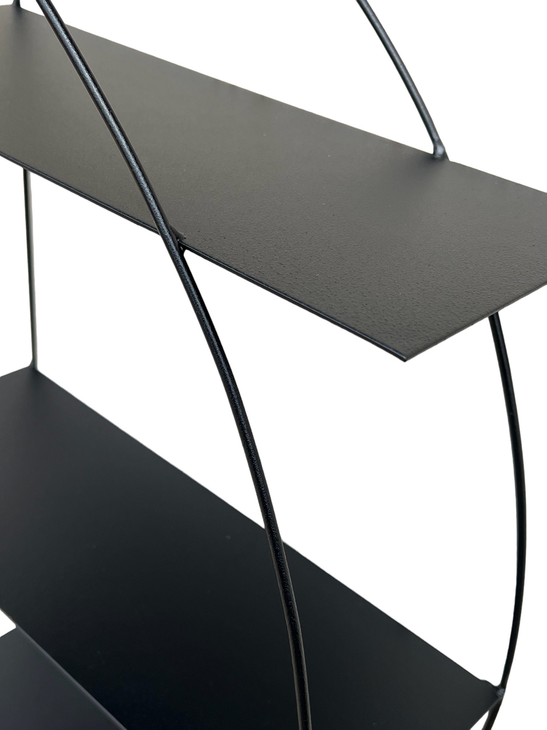 DanDiBo Wandregal Metall Schwarz Rund Wandmontage 80 cm Modern Wand – Bild 4 von 5