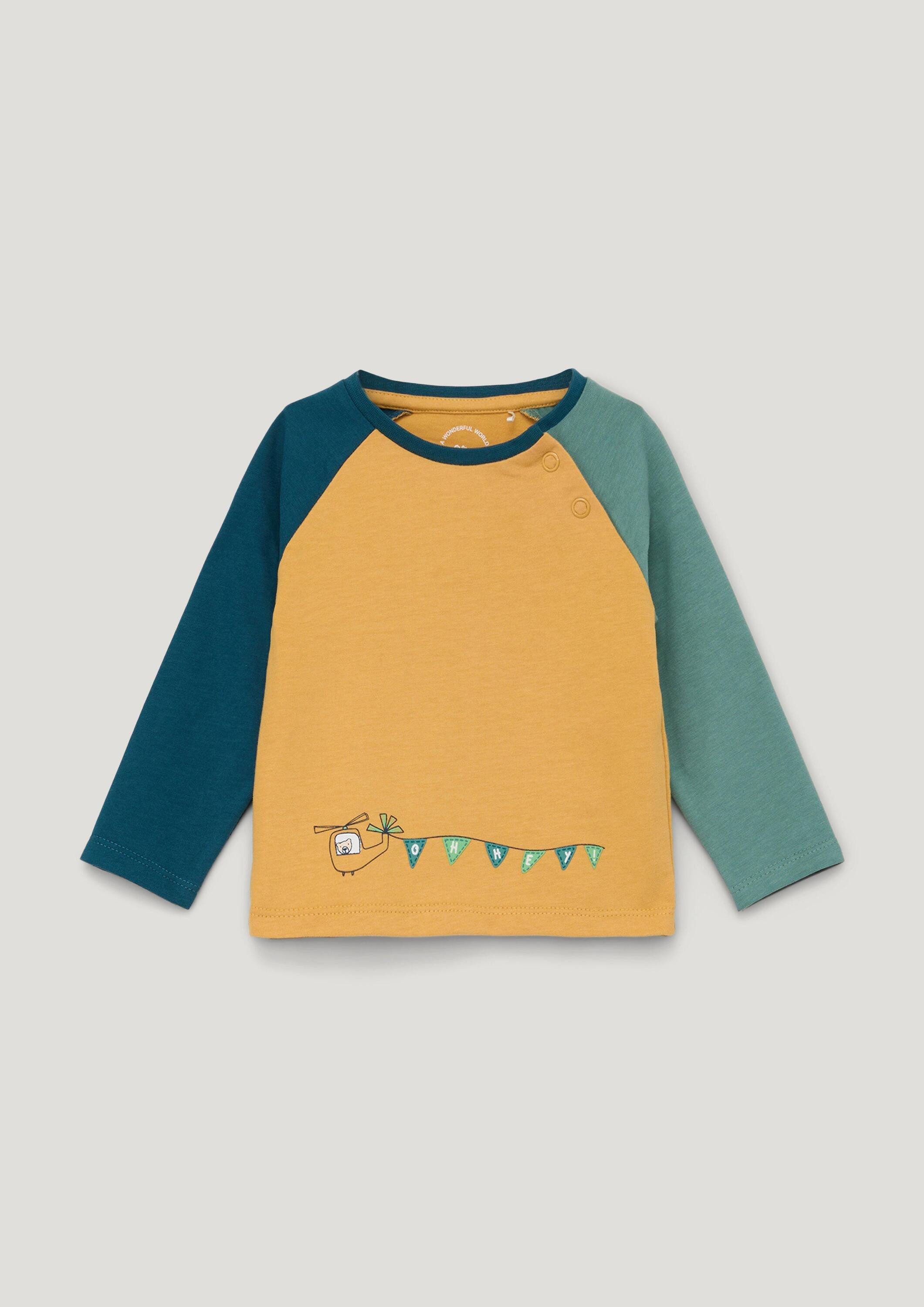 s.Oliver Langarmshirt T-Shirt Raglan-Shirt mit Colour Blocking