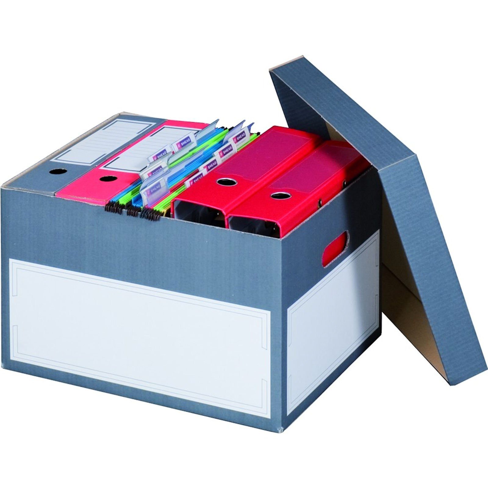 Smartbox Pro Aufbewahrungsbox (Spar-Set, 220 St., 220er-Set), Archiv-Ablageboxen Deckel 414x331x266mm 2-wellig Anthrazit Breite 35cm
