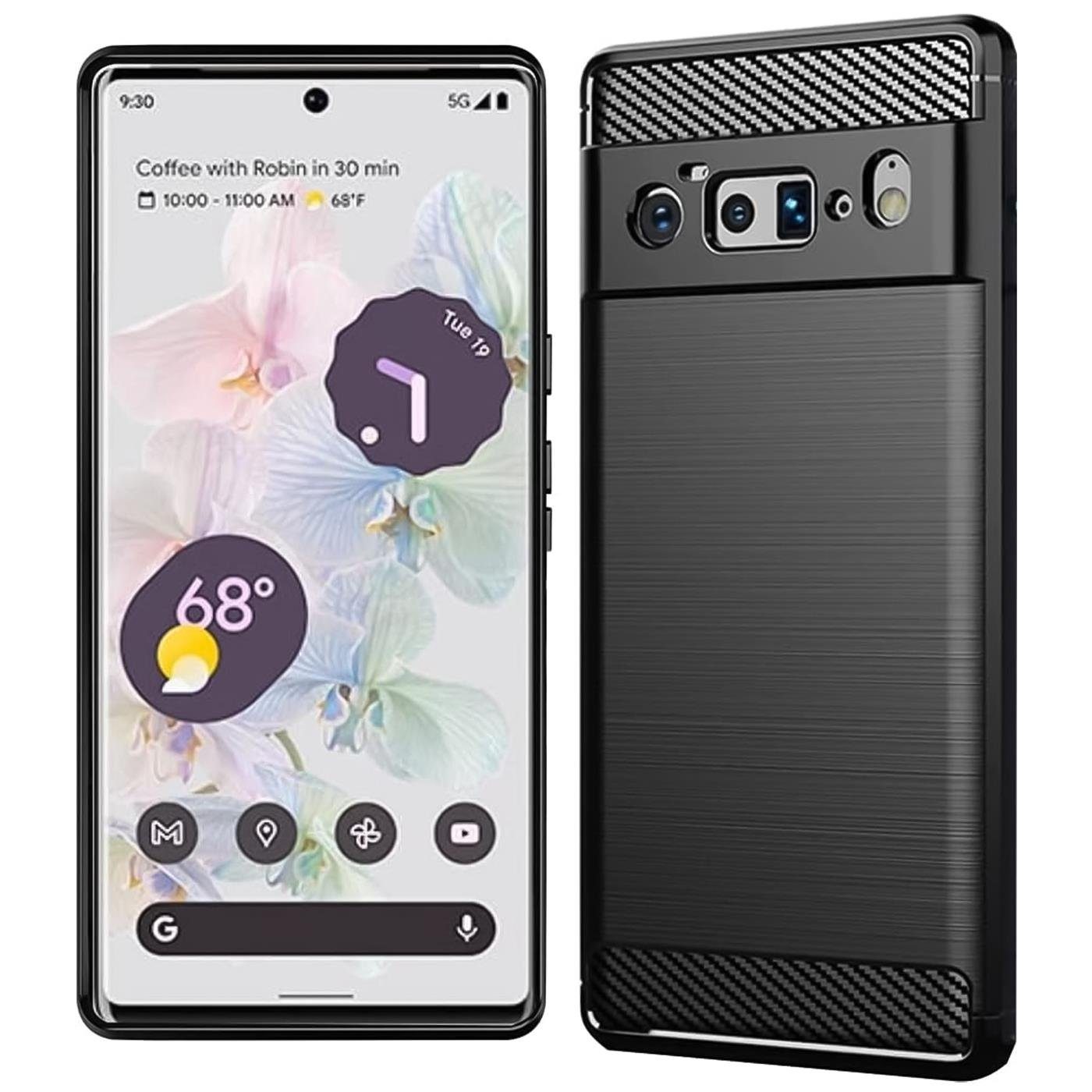 CoolGadget Handyhülle Carbon Handy Hülle für Google Pixel 6 Pro 6,7 ...