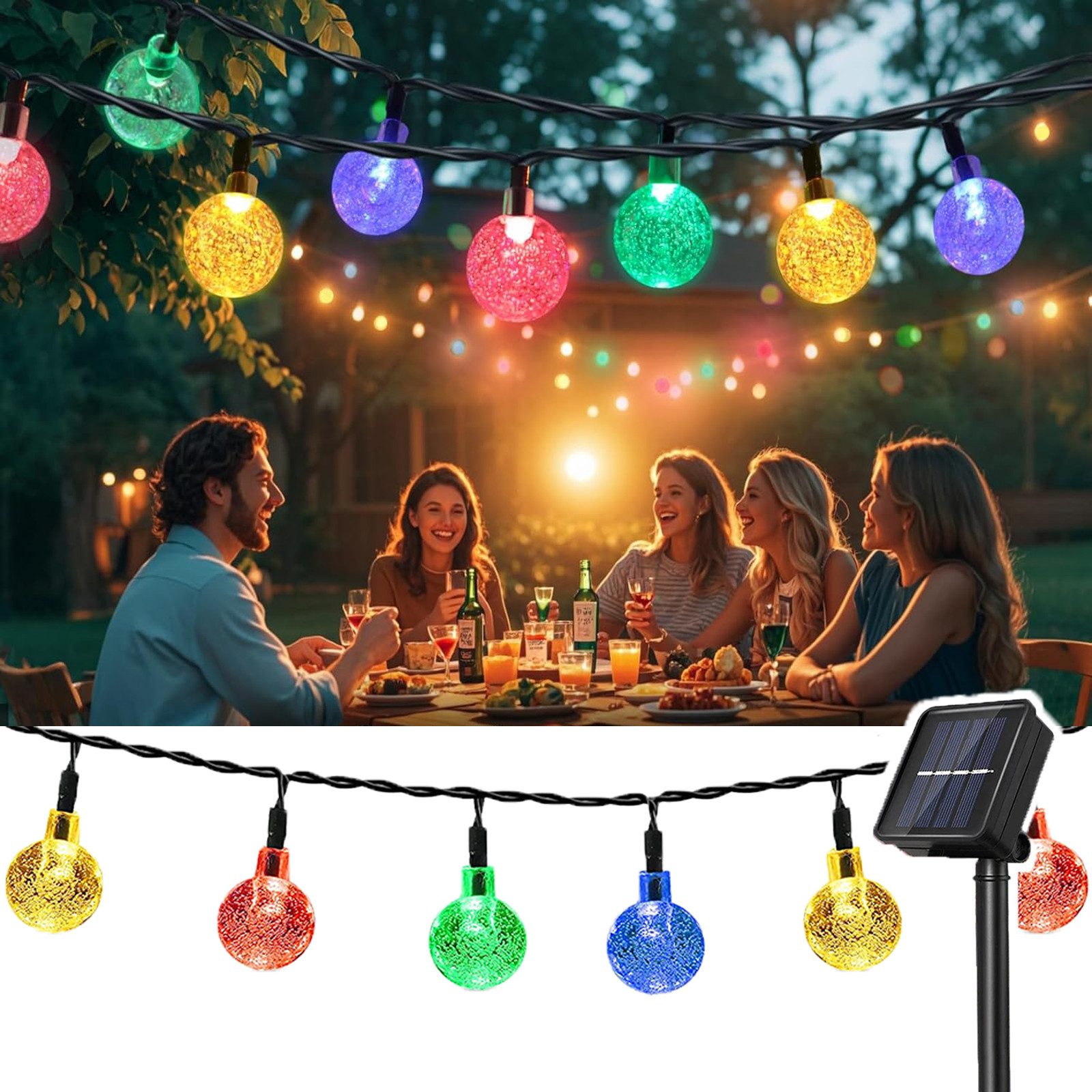 MUPOO Lichterkette Solar Lichterkette Aussen, 20LED/50 günstig online kaufen