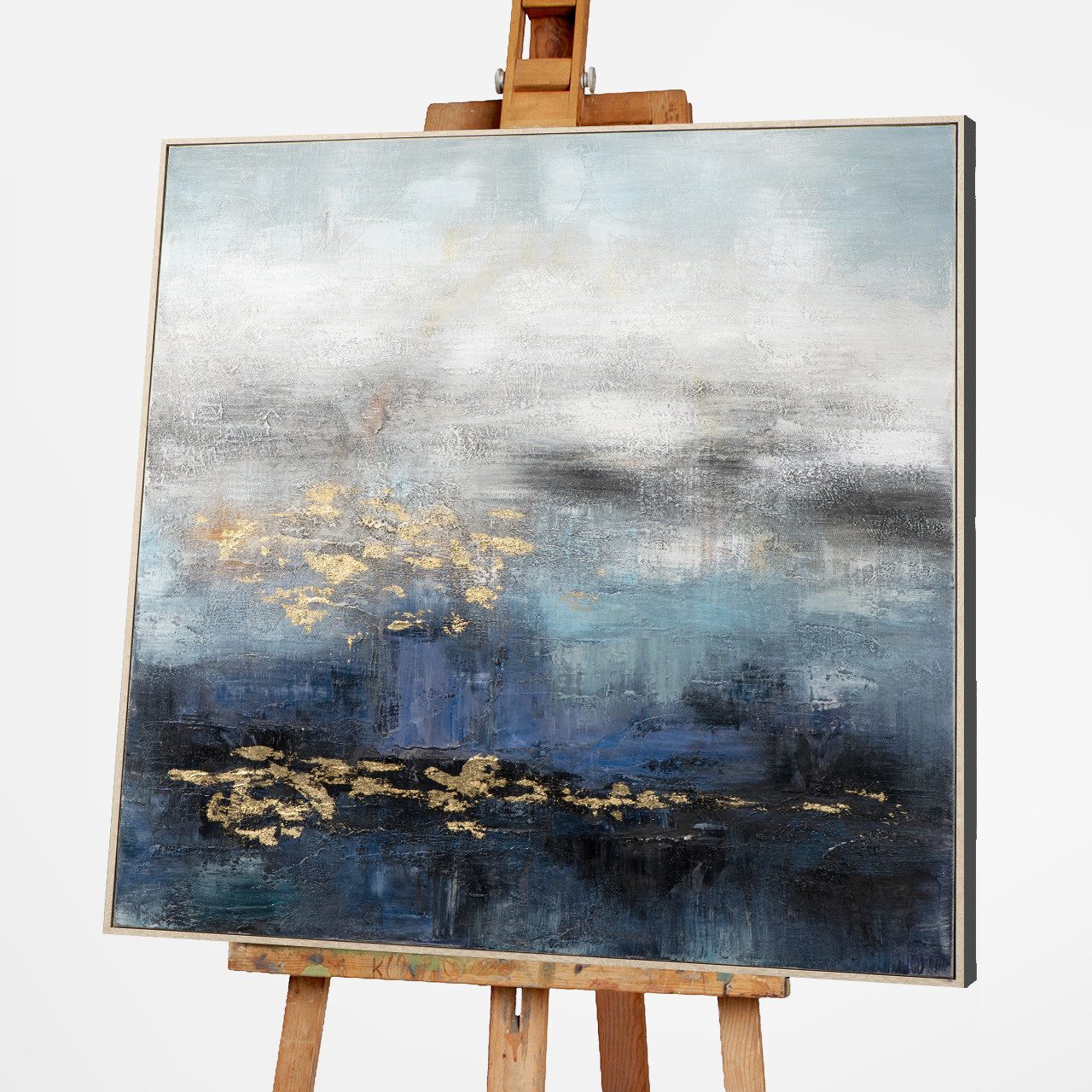 ArtUniverse Gemälde Goldschimmer 100 x 100 cm, Abstrakt