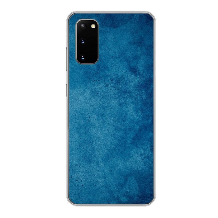 MuchoWow Handyhülle Beton - Blau - Vintage - Strukturiert - Industriell Phone Case Handyhülle Samsung Galaxy S20 Silikon Schutzhülle
