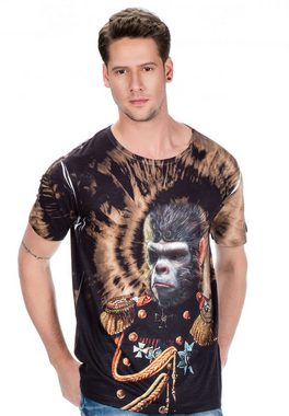 Cipo & Baxx T-Shirt mit extravagantem Affen-Print