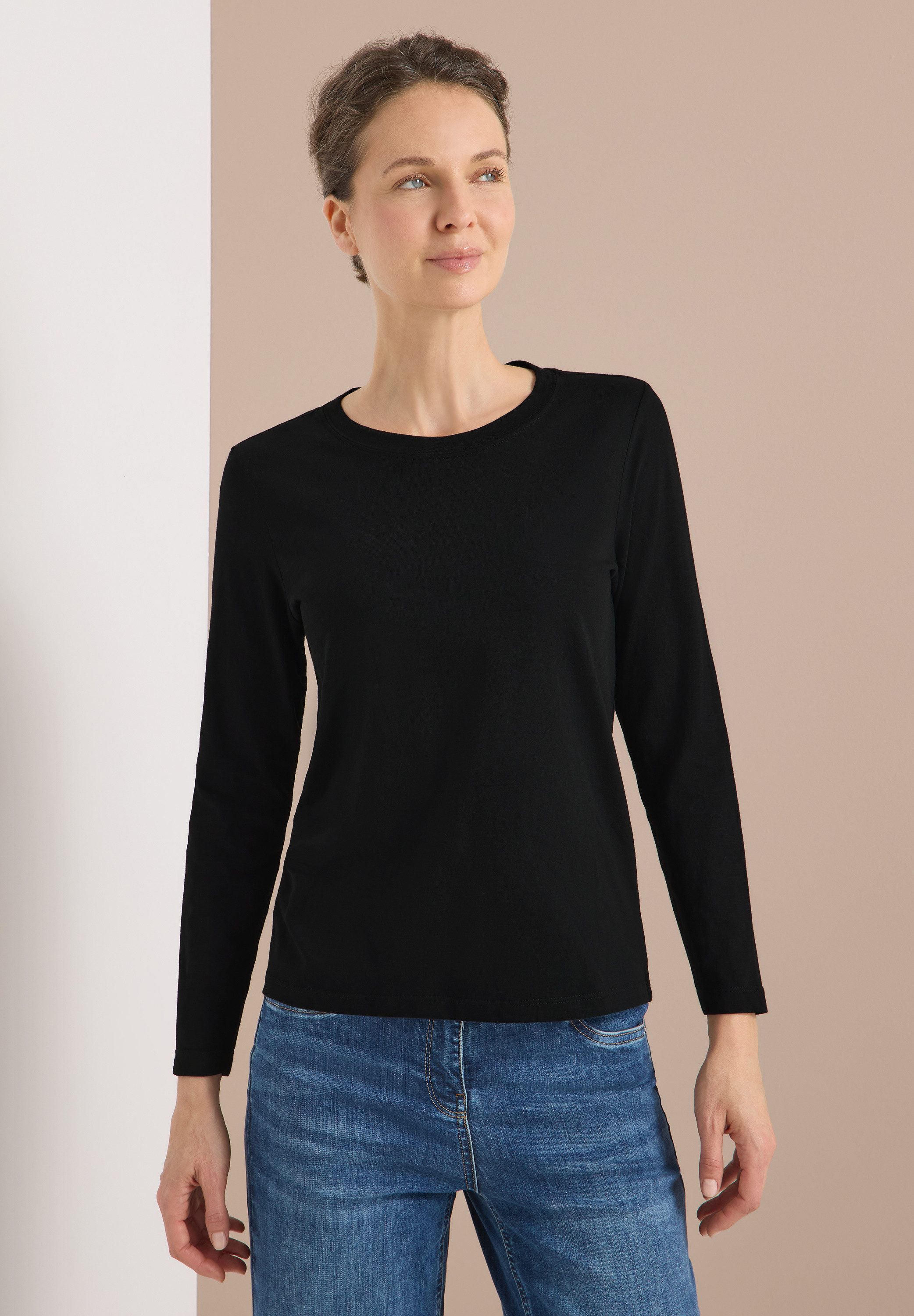 CECIL Langarmshirt aus reiner Baumwolle günstig online kaufen