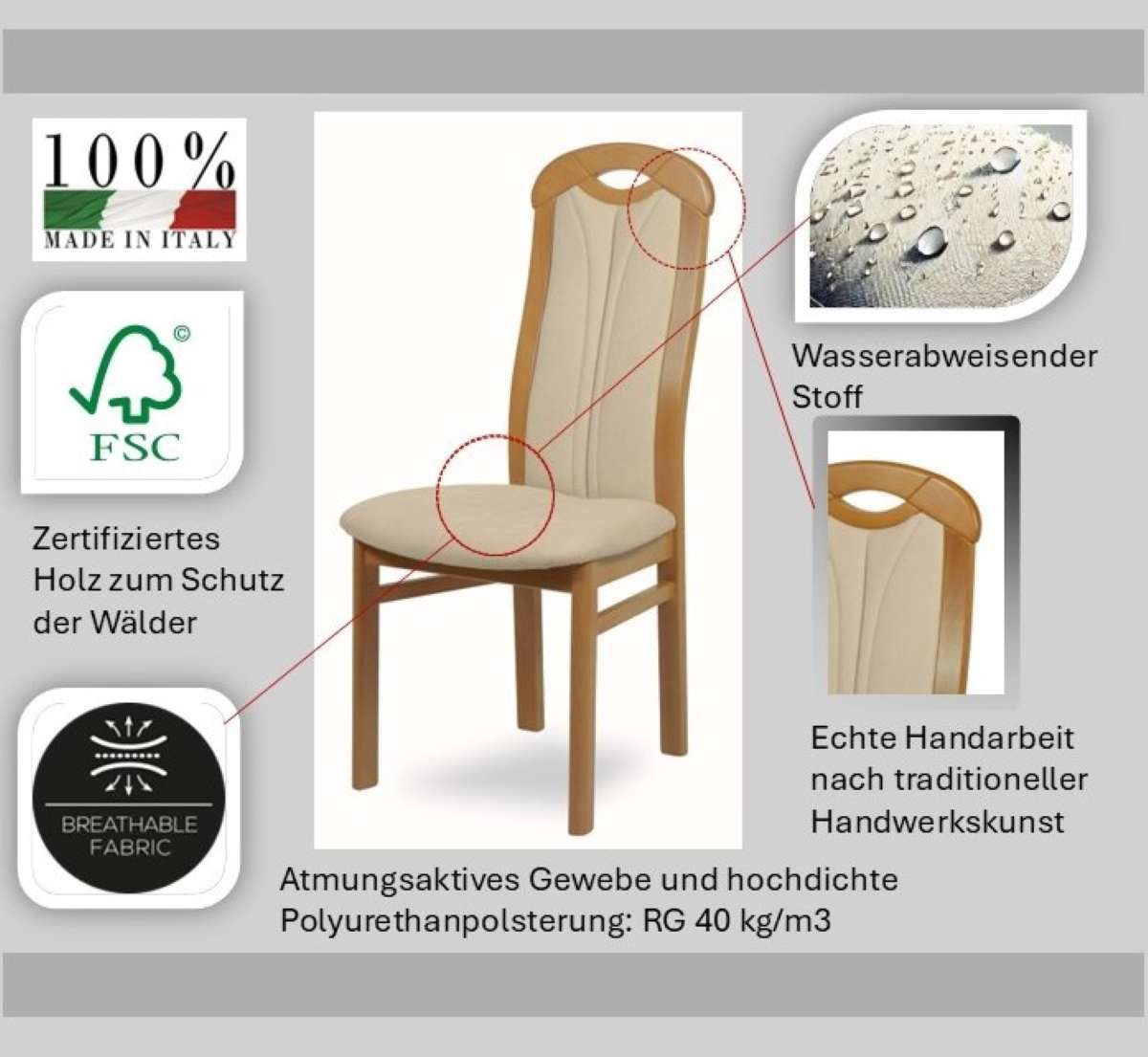Home affaire 4-Fußstuhl ALEX, Stuhl,Armlehnstuhl (2 St), Stuhl, Armlehnstuhl, Ausführung mit und ohne wasserabweisender Stoff