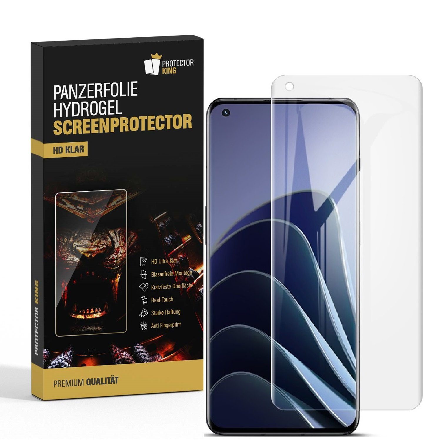 Protectorking Schutzfolie 2x Hydrogel-Glass für OnePlus 10 Pro Selbstheilend für Micro Kratzer, (2-Stück), Displayschutzfolie, Panzer Schutz, NANO ANTI-SHOCK HD KLAR