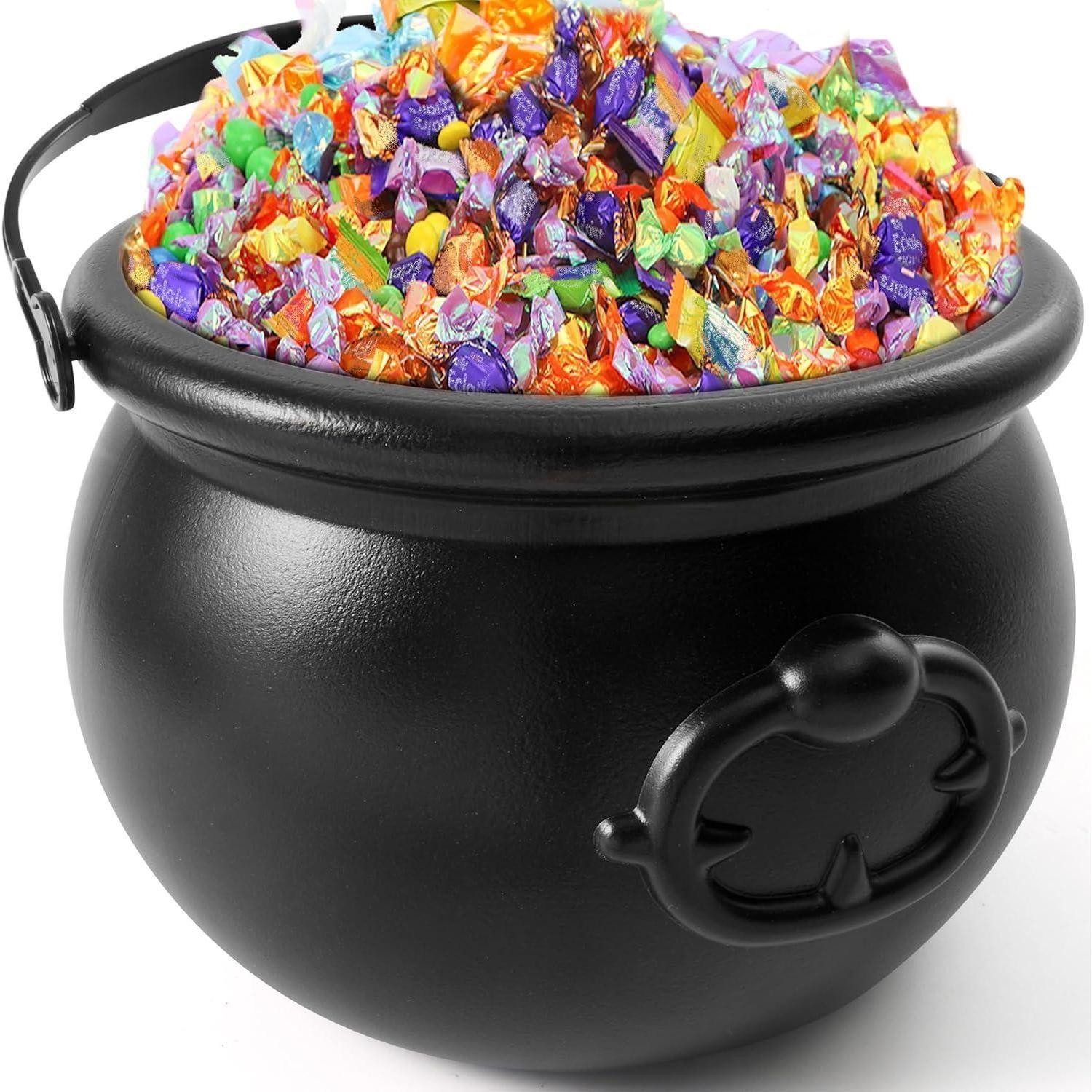 LuxusKollektion Dekoschüssel Großer schwarzer Halloween-Kessel 19,1 cm Süßigkeitenhalter Eimer