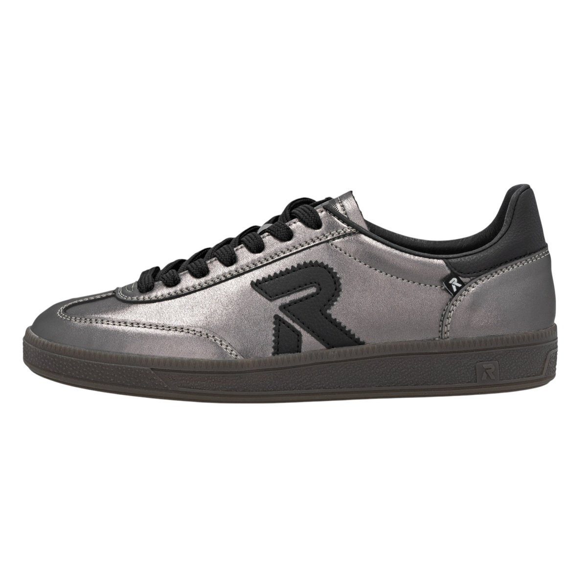 San Diego (Glattleder) silber/schwarz Damen Sneaker