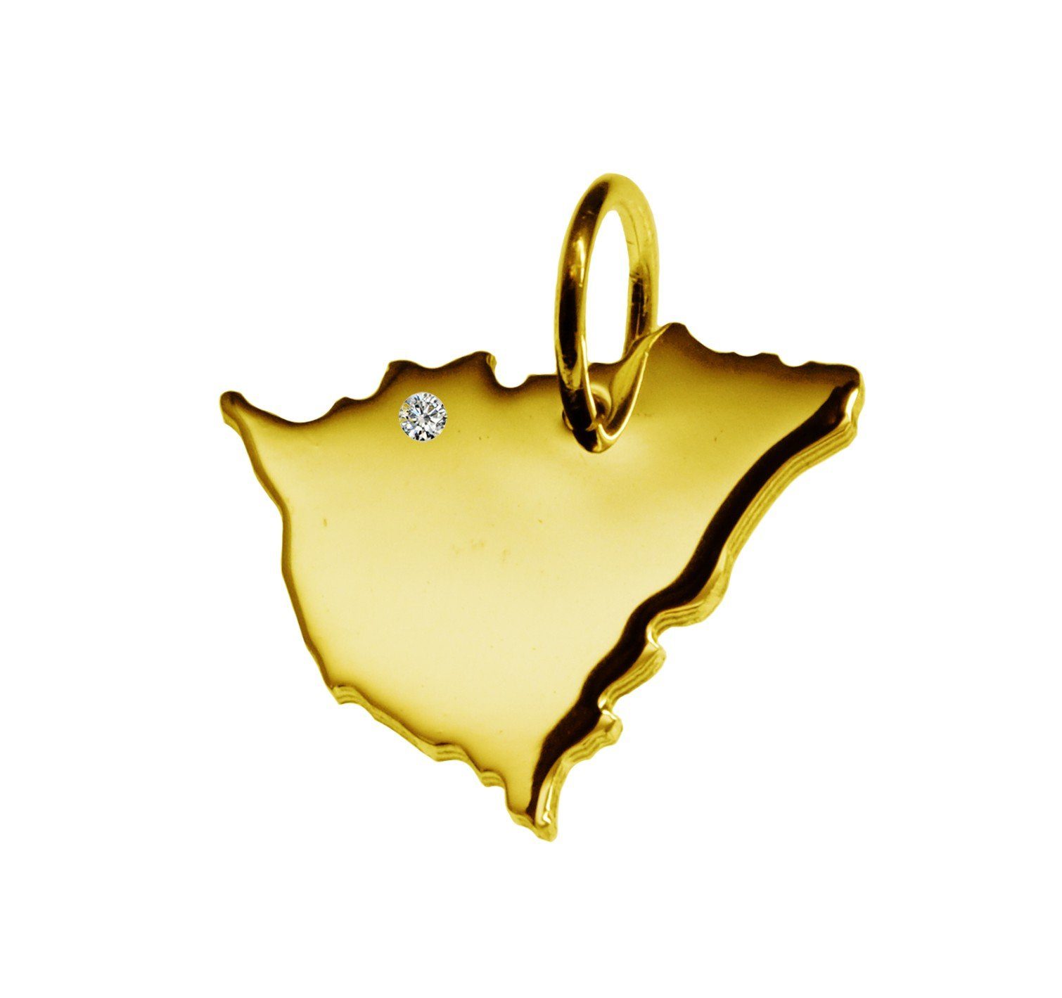 Kettenanhänger Anhänger Nicaragua mit Brillant am Wunschort 585 Gelbgold