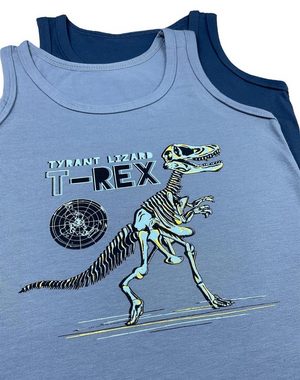 LOREZA Unterhemd 5er Set Jungen Unterhemden - T-Rex - Bunt (Spar-Packung, 5-St)