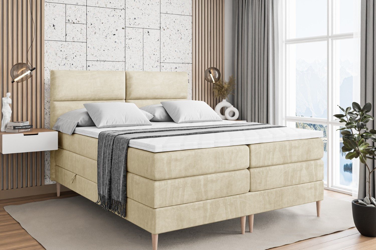 ALTDECOR Boxspringbett BOXI3-F KING (Multipocket-Matratze H4, günstig online kaufen