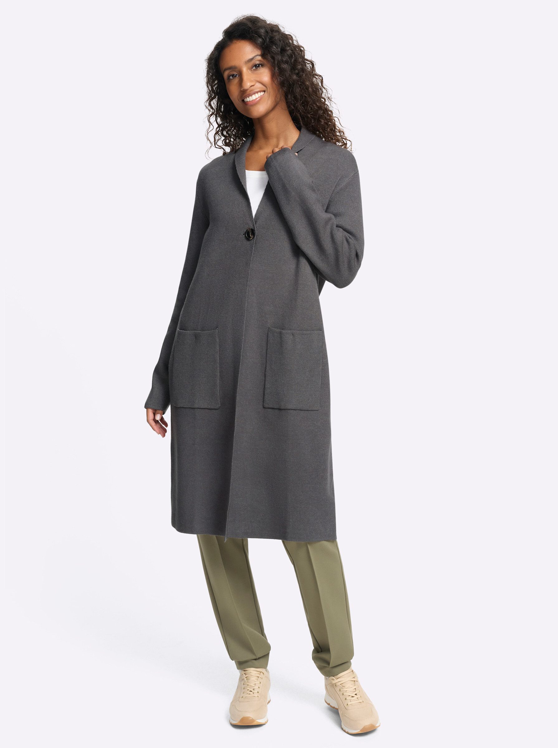 heine Strickjacke Strickjacke Langarm Feinstrick