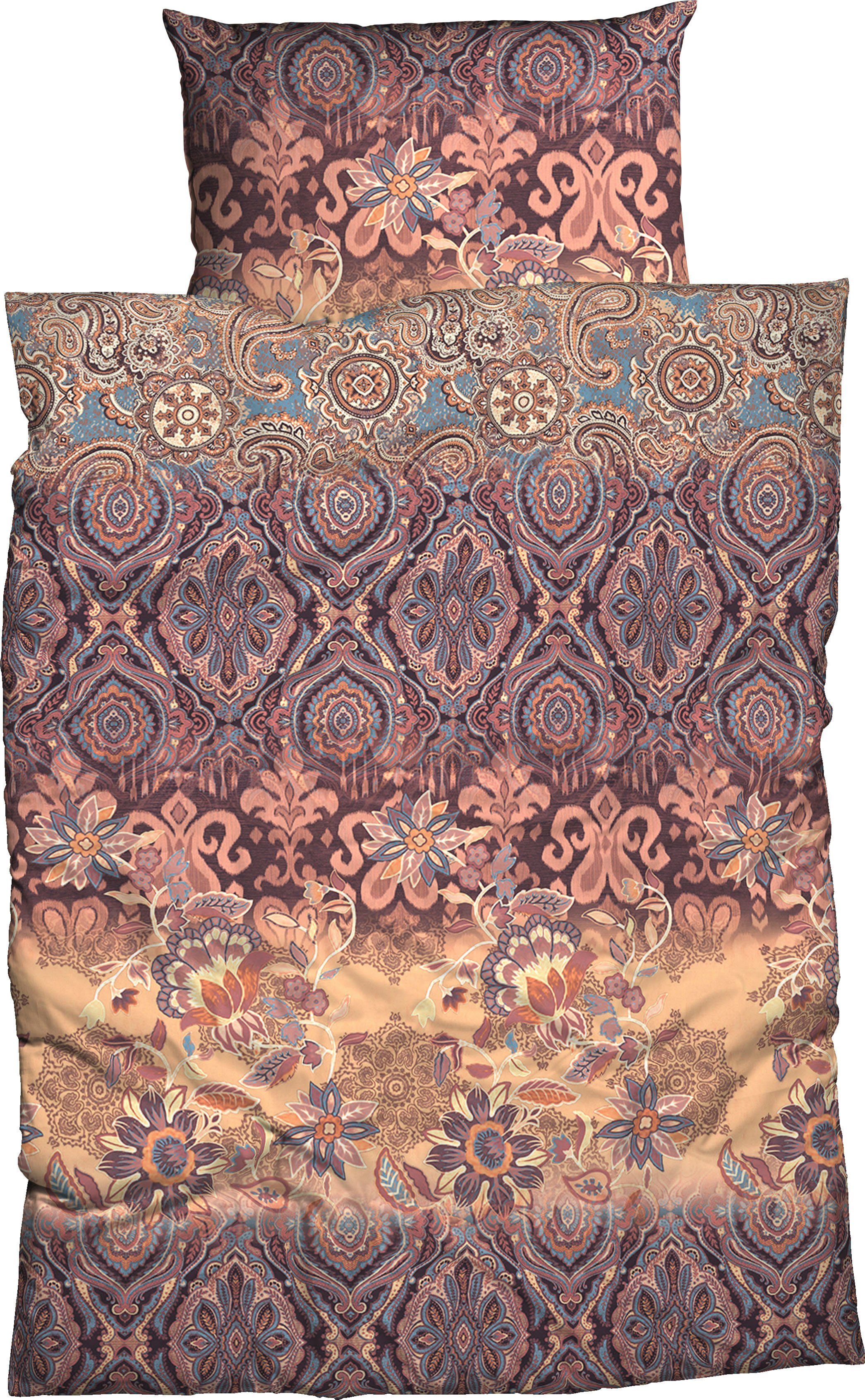 CASATEX Bettwäsche Suzani, Satin, 2 teilig, harmonisches Blütendesign