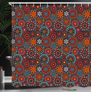 Abakuhaus Duschvorhang Moderner Digitaldruck mit 12 Haken auf Stoff Wasser Resistent Breite 175 cm, Höhe 180 cm, Mandala Blumen