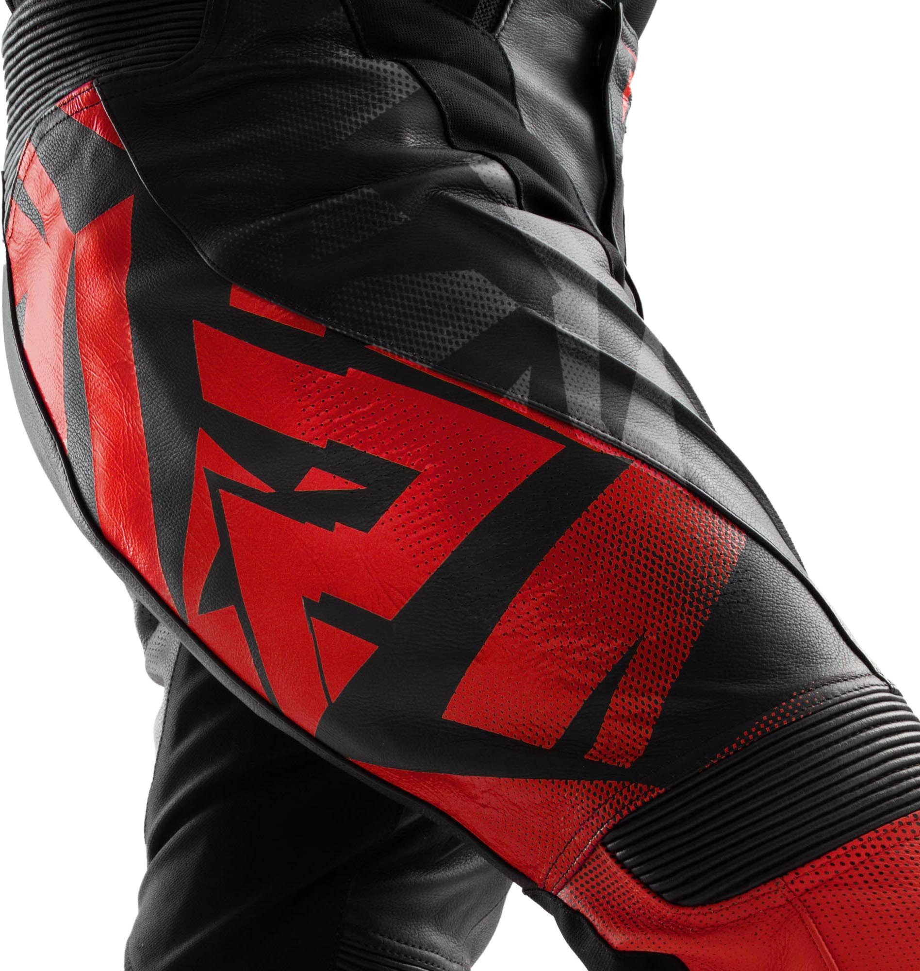 Rebelhorn Motorradhose Inferno Motorrad Lederhose Verbindungsreißverschluss,Hüftprotektoren enthalten,Knieprotektor