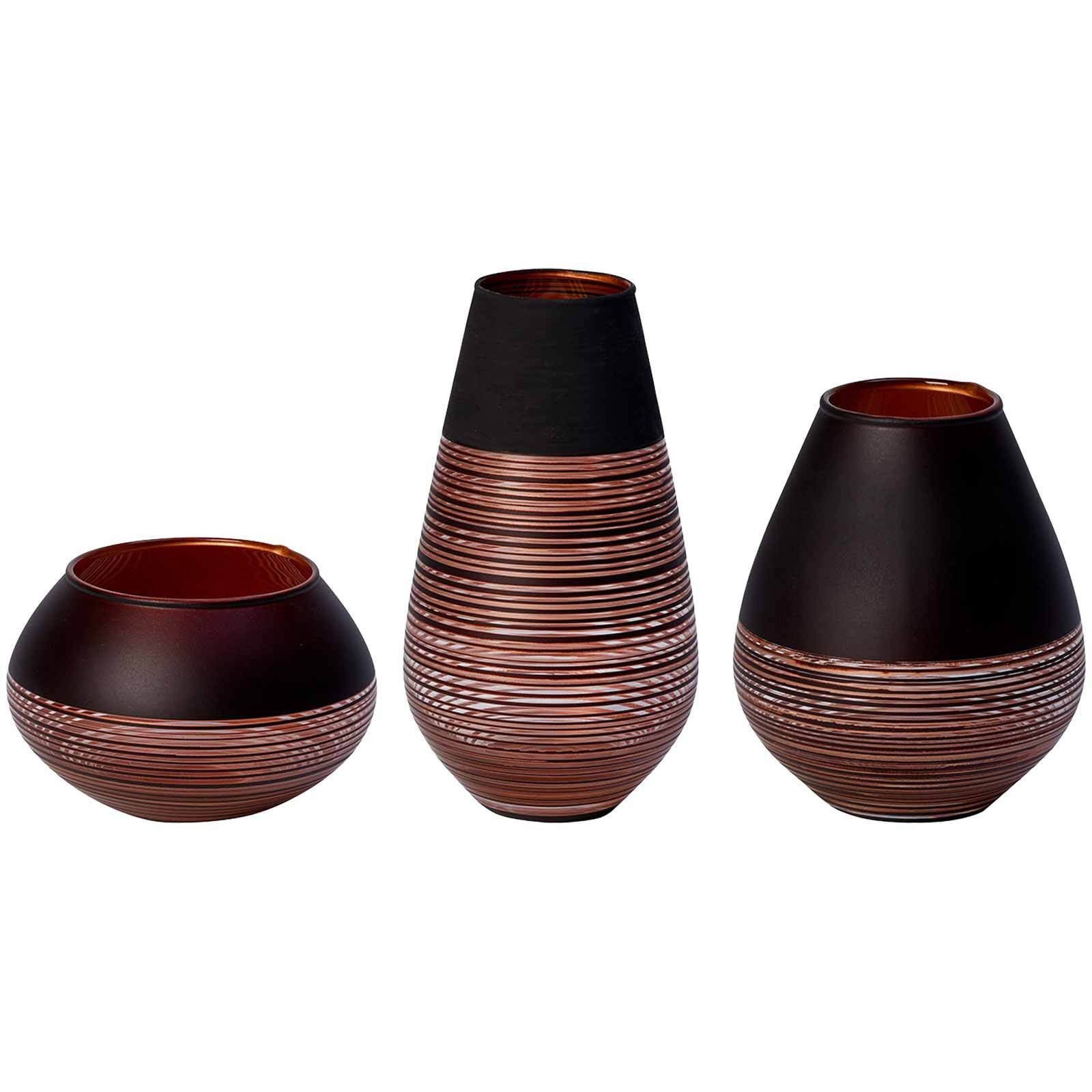 Villeroy & Boch Dekovase Manufacture Swirl Deko-Set 3er Set (2x Vase, 1x Kerzenhalter, 3 St)