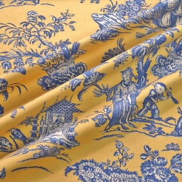 Stofferia Stoff Dekostoff Toile de Jouy Pagoda Vainilla, Breite 280 cm, Meterware