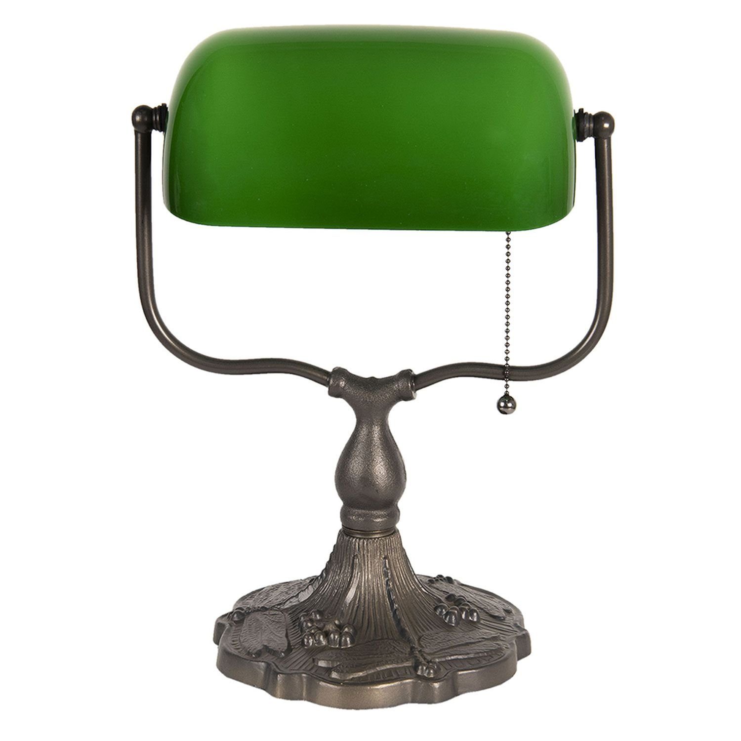 Clayre & Eef Schreibtischlampe Clayre & Eef Lumilamp Bankerlampe Schreibtischlampe Tiffany grün Glas