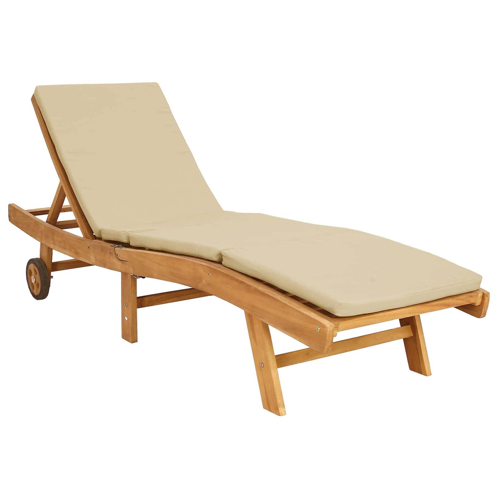 vidaXL Gartenliege Sonnenliege Braun und Beige Polyester, 1 St.