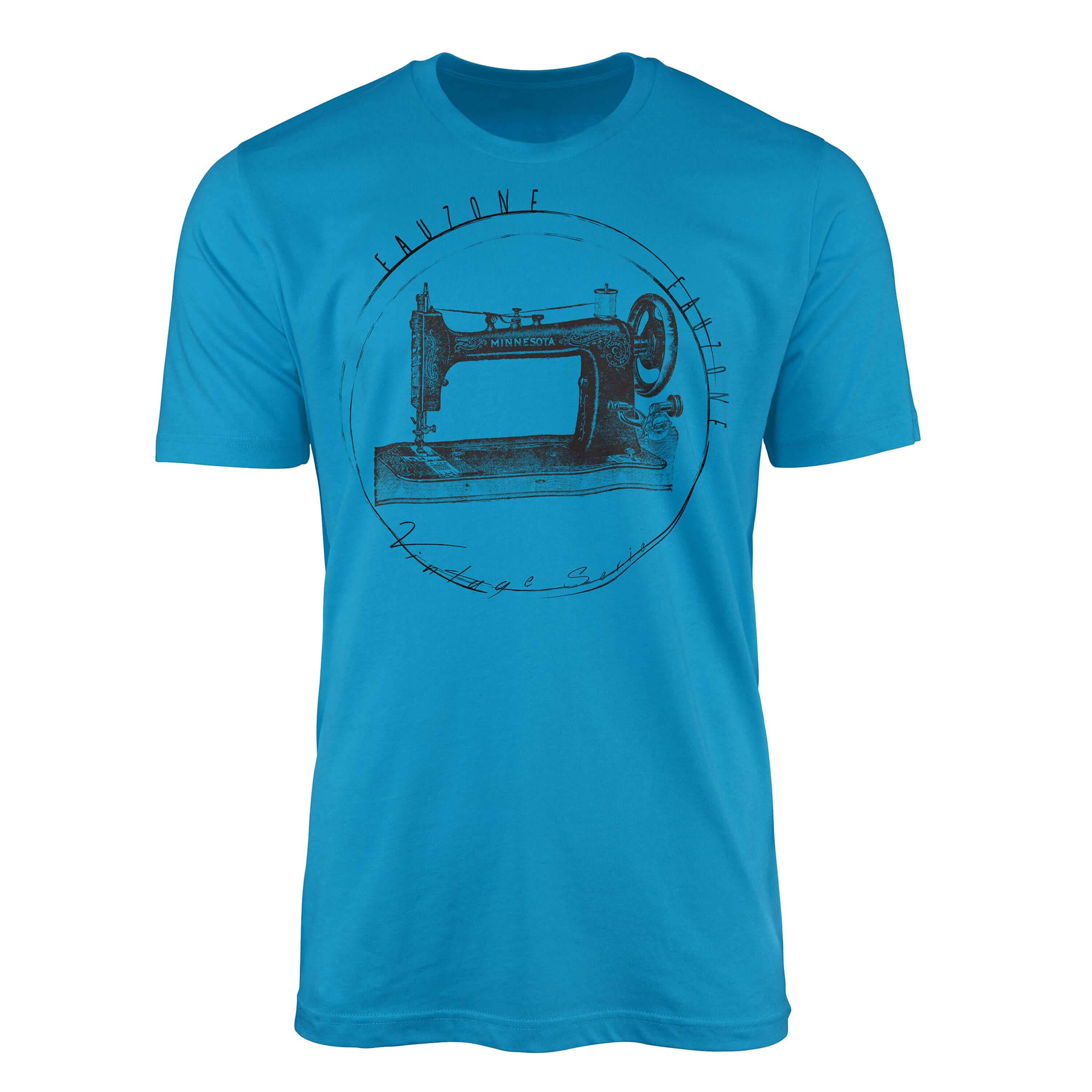 T-Shirt Herren Art Sinus Atoll T-Shirt Nähmaschine Vintage