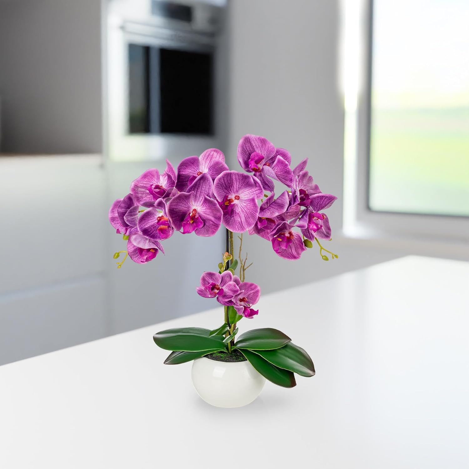 Kunstorchidee PASCH® Orchidee künstlich wie echt (40cm) in Hochglanz-Keramiktopf Orchidee, PASCH