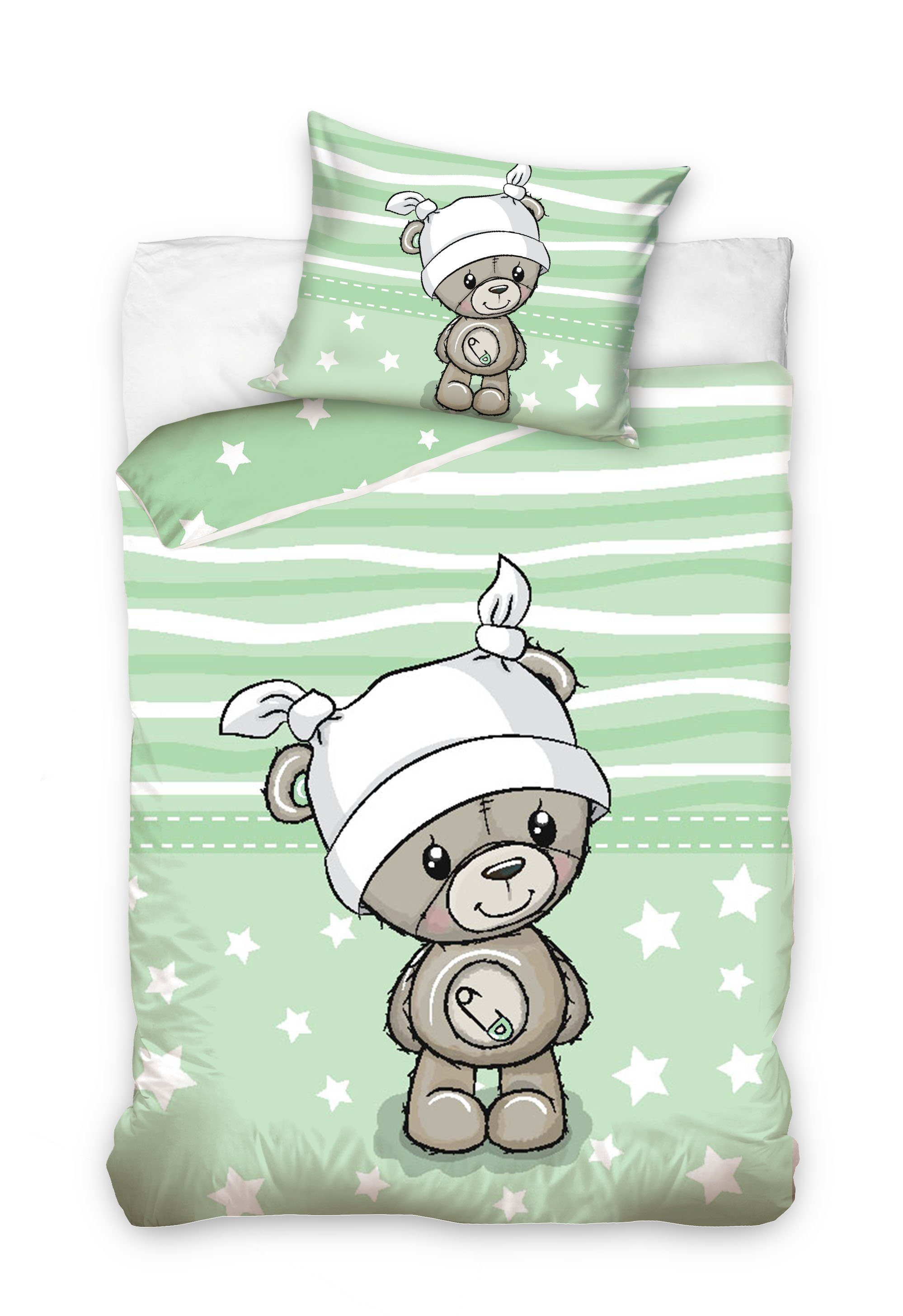 Babybettwäsche Kinderbettwäsche 100x135 cm + 40x60 cm Teddybär, Häßler Homefashion, Baumwolle, 2 teilig