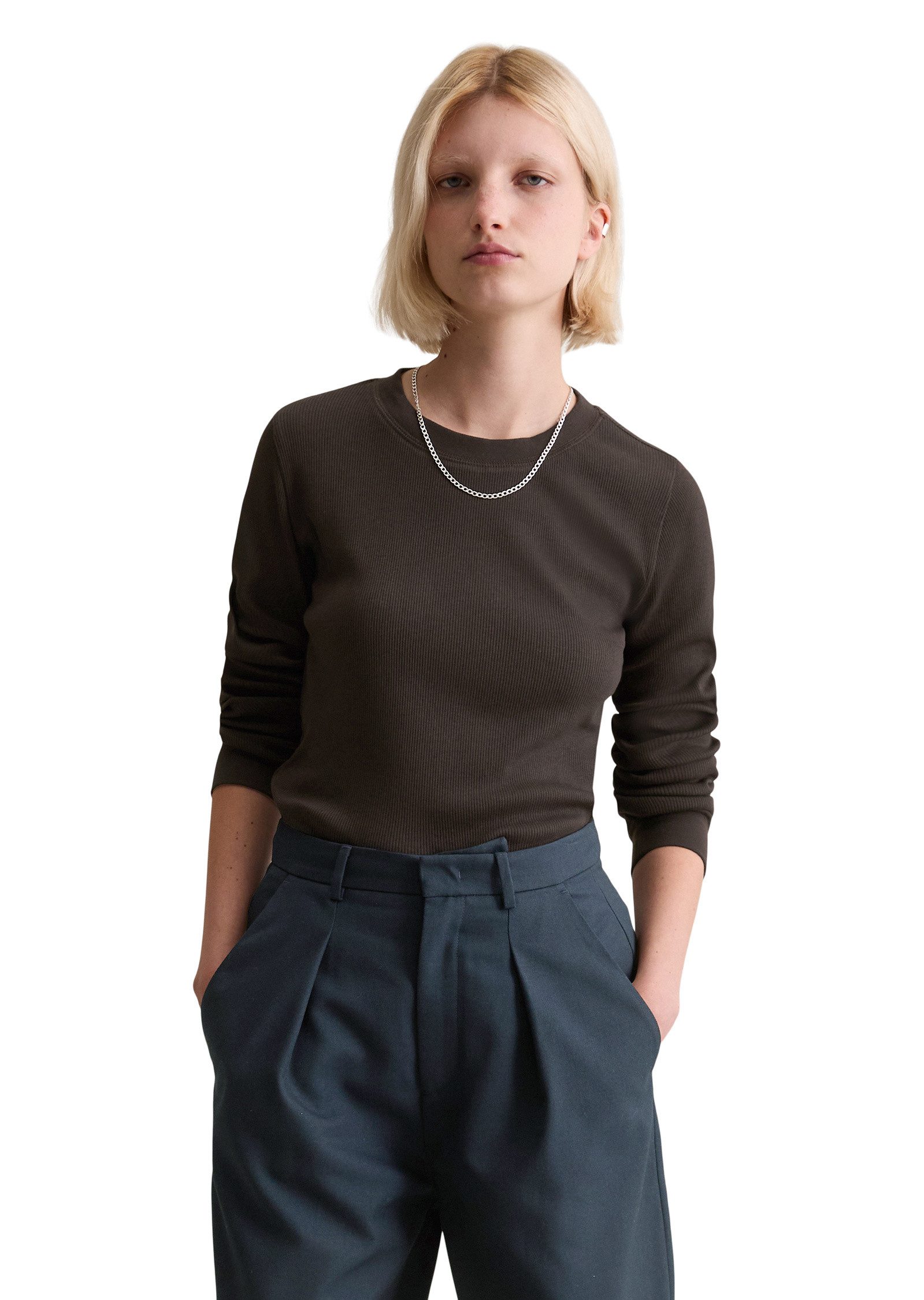 Marc O'Polo DENIM Langarmshirt aus softem Bio-Baumwolle-Modal-Stretch-Jersey