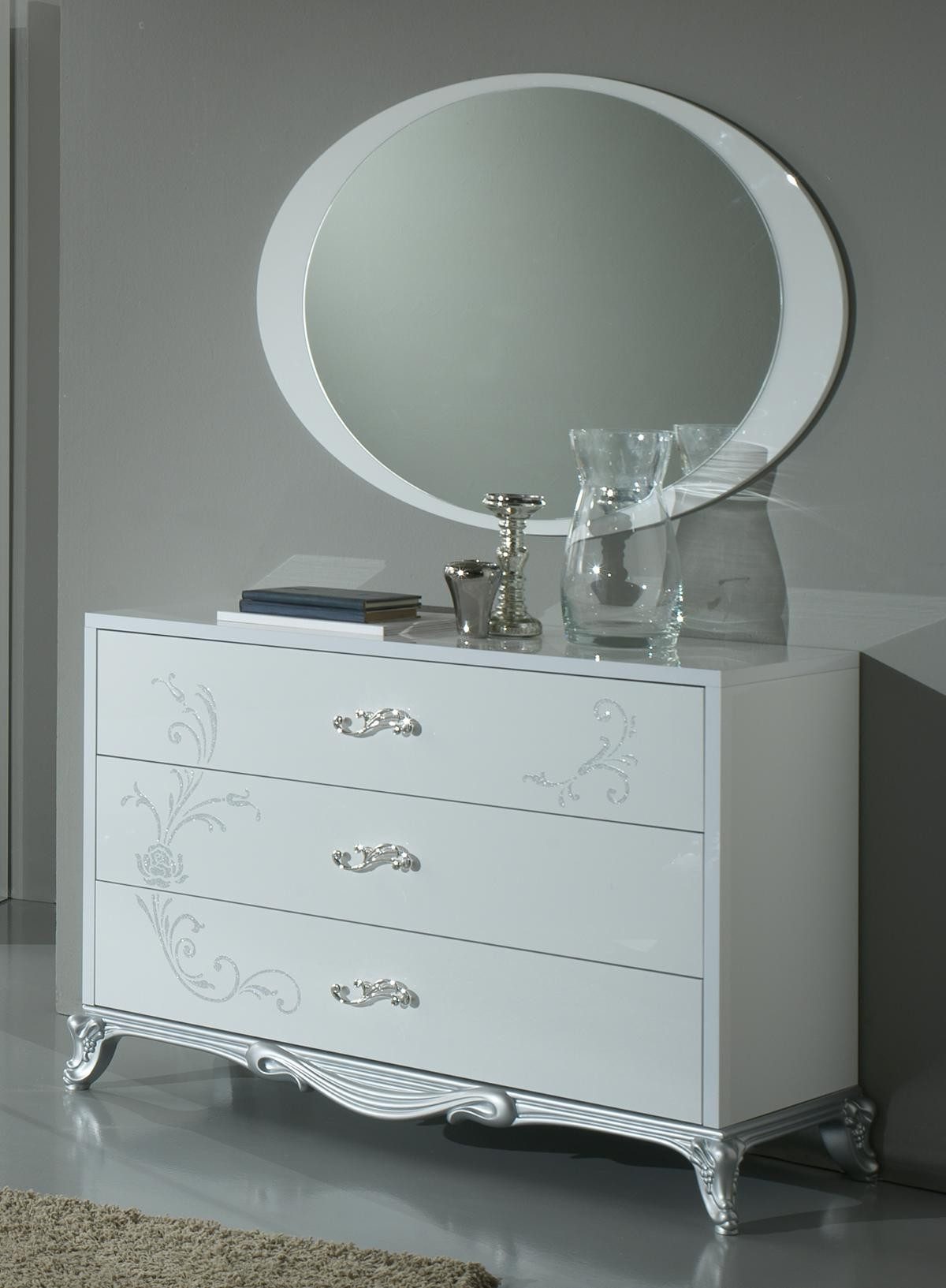 Xlmoebel Wandspiegel Luxus Ovaler Spiegel für modernes Schlafzimmer im klassischen Sti, Made in Europa