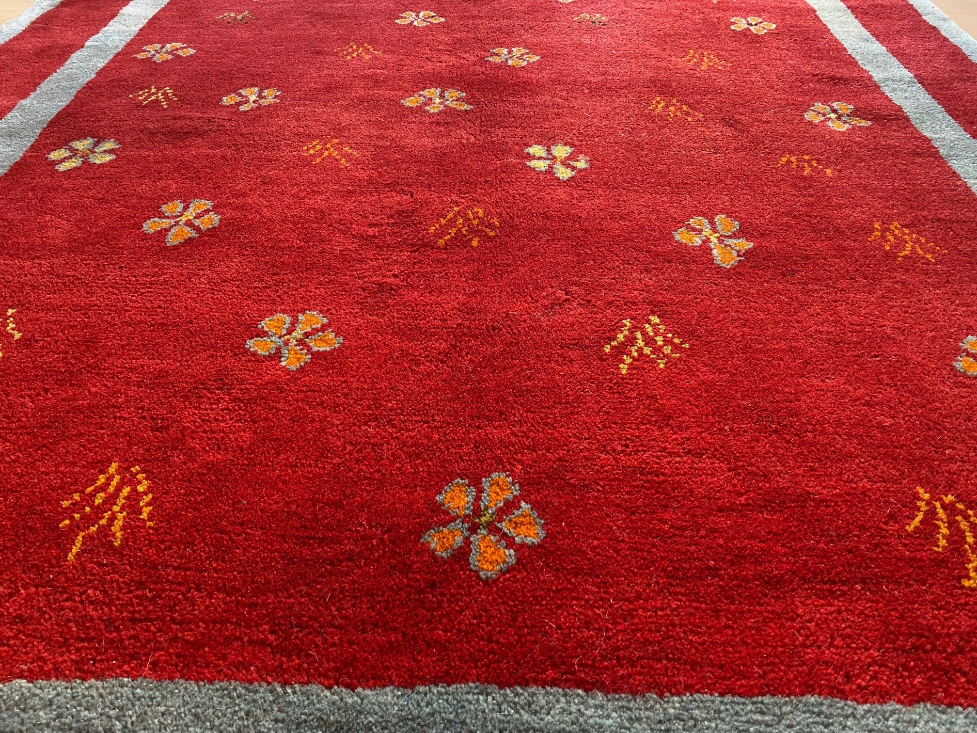 Wollteppich Perser Golbar Handgesponnen Teppich 194×147 Handgeknüpft, reine Morgenlandbazar, Unikat aus Handgeknüpft Schurwolle Bioteppich Gabbeh