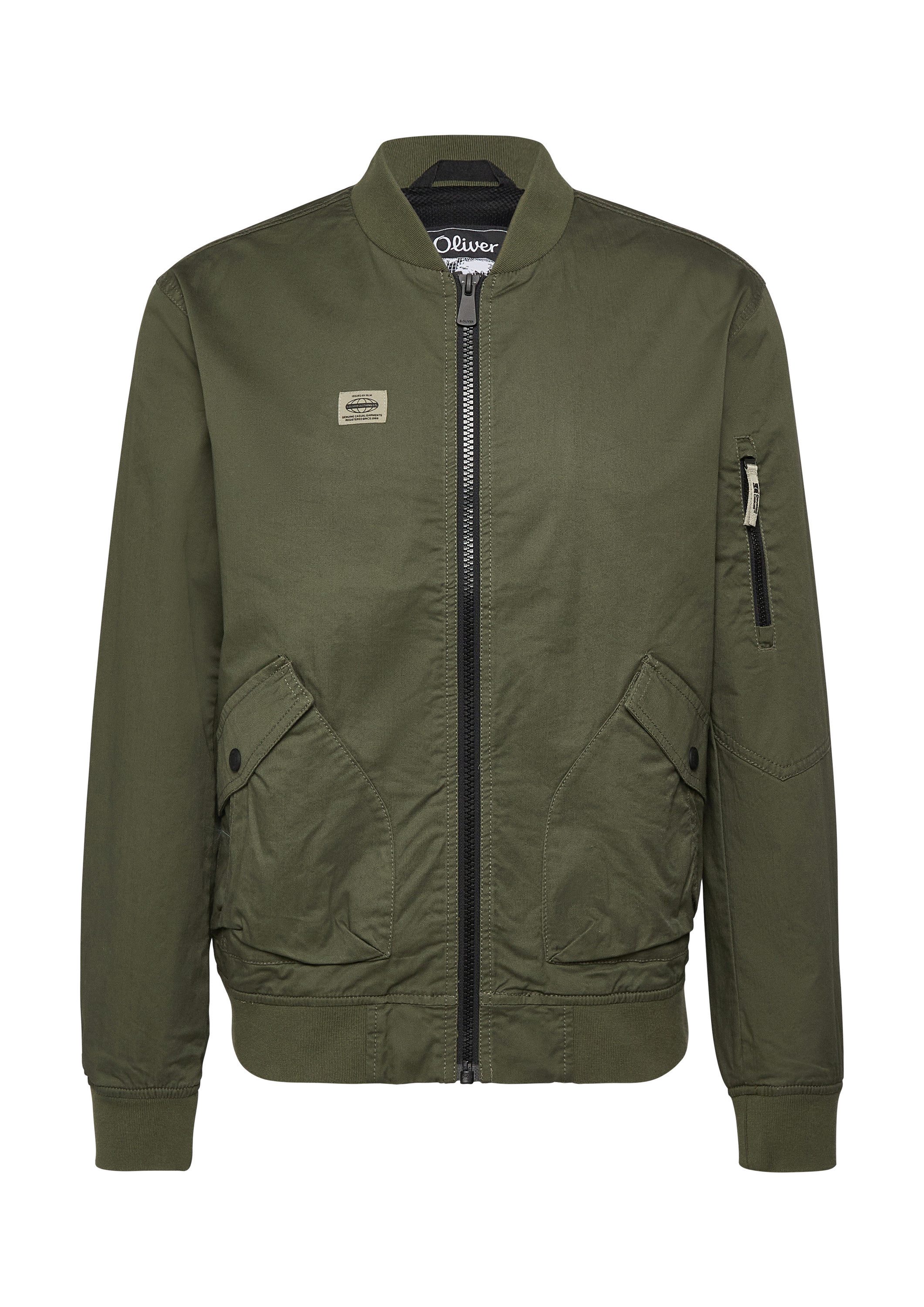 s.Oliver Funktionsjacke Outdoor-Jacke Sportive Blouson-Jacke aus Twill mit Rippbündchen